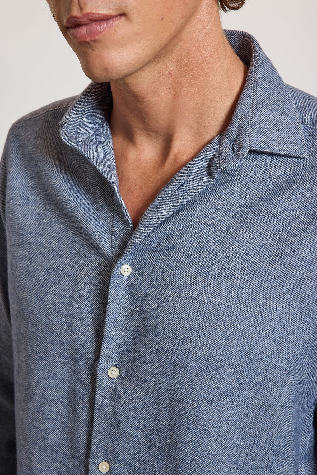 FLANNEL SEMI SLIM SHIRT BLUE