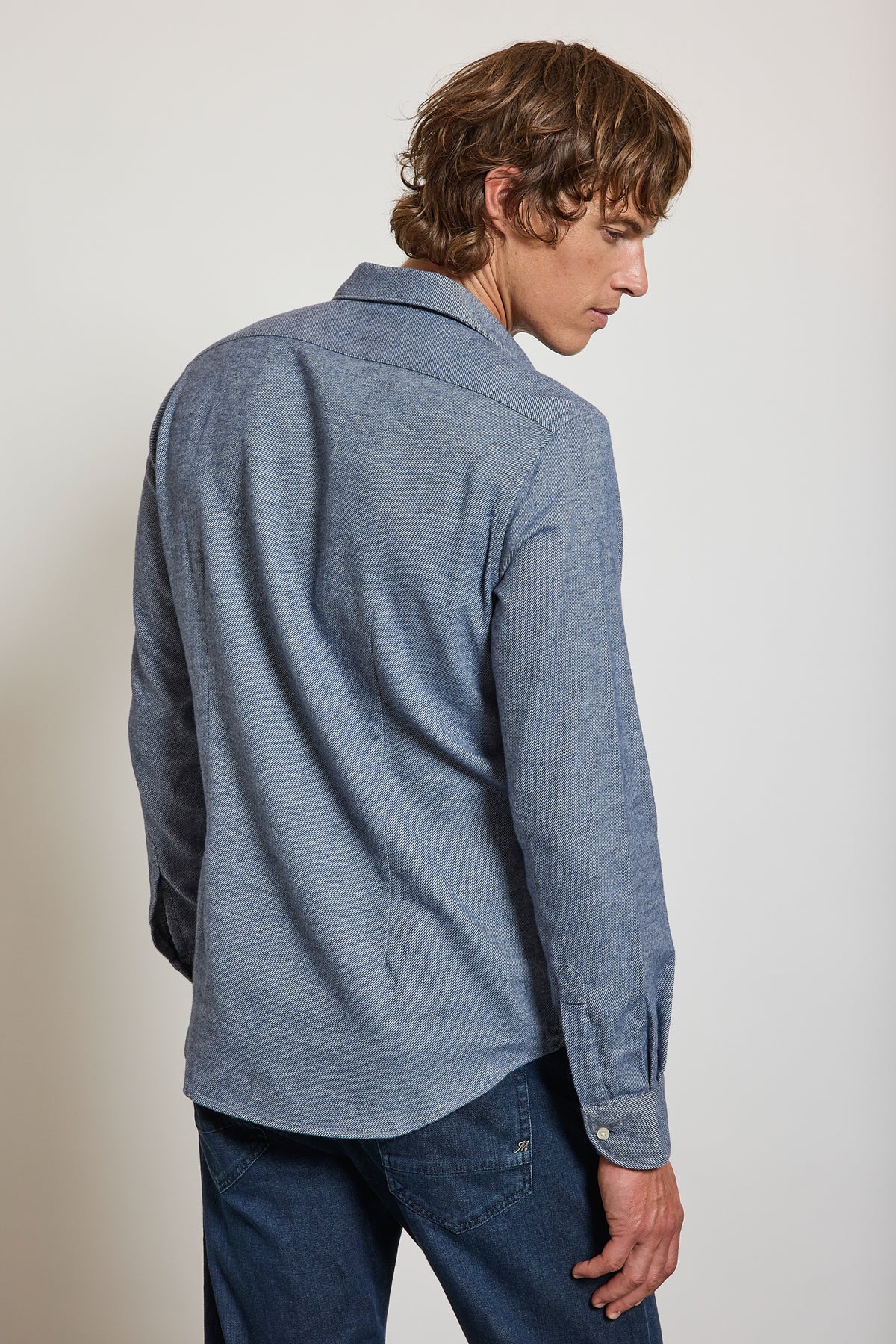 FLANNEL SEMI SLIM SHIRT BLUE