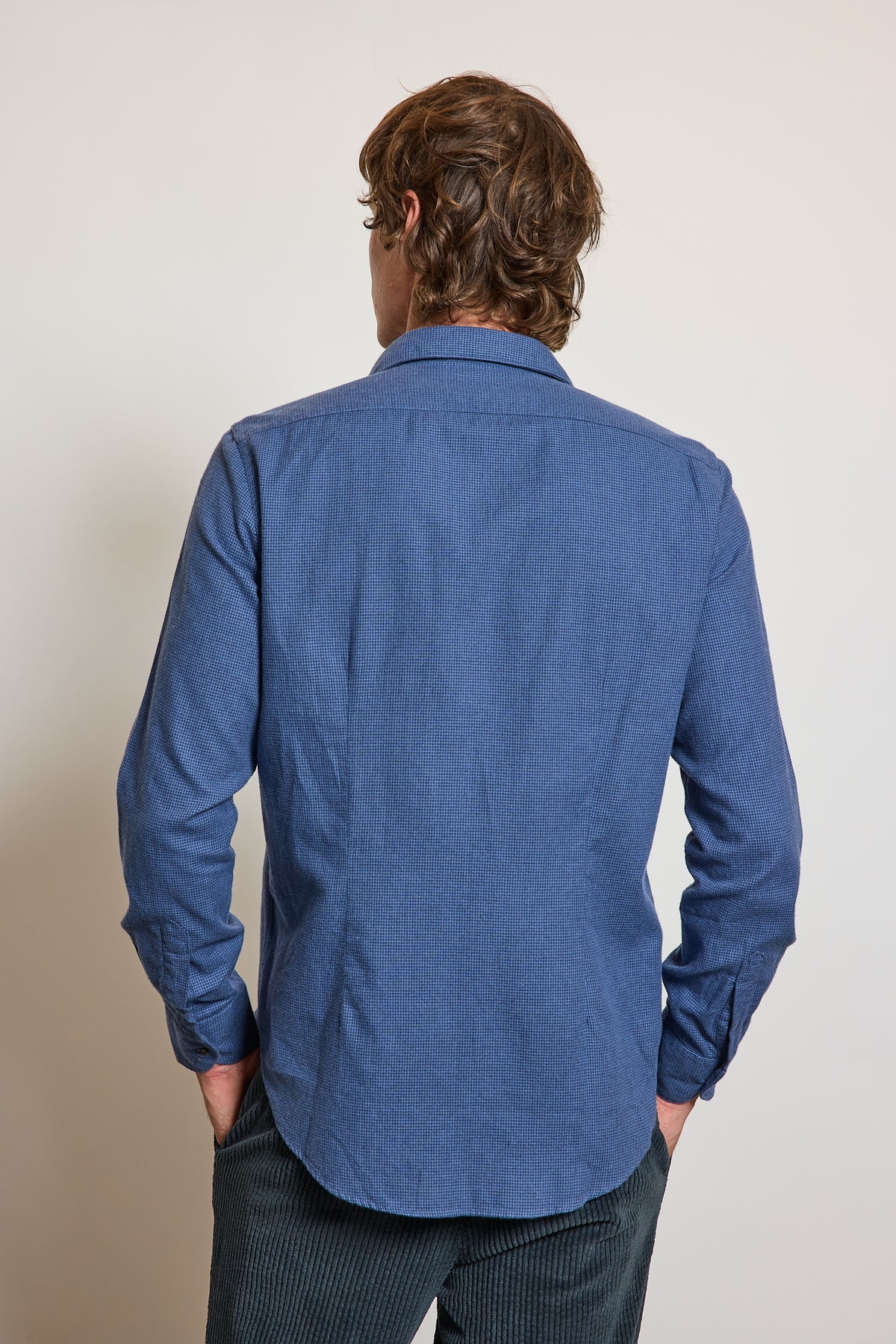 CHEMISE AJUSTÉE PILOU CARREAUX BLEUS