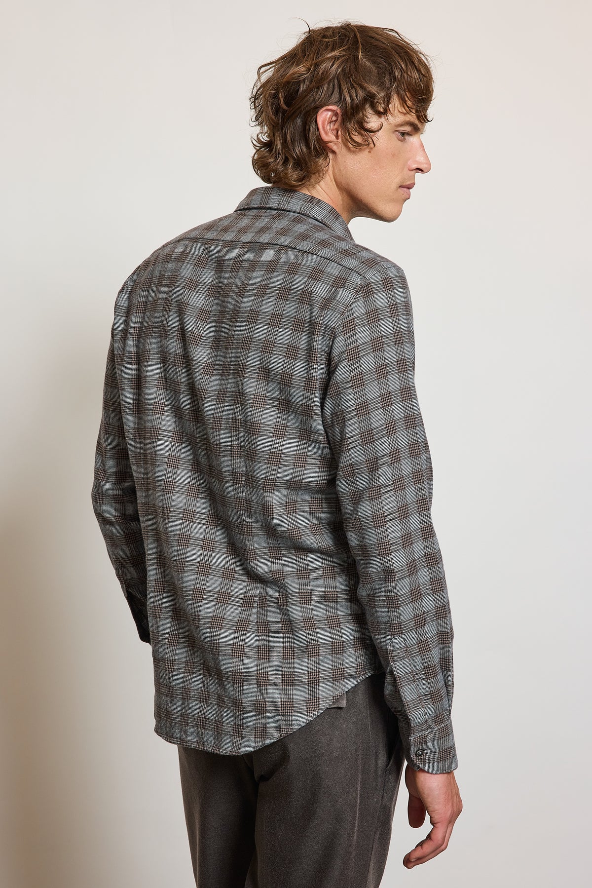 CHEMISE AJUSTÉE PILOU TARTAN TAUPE