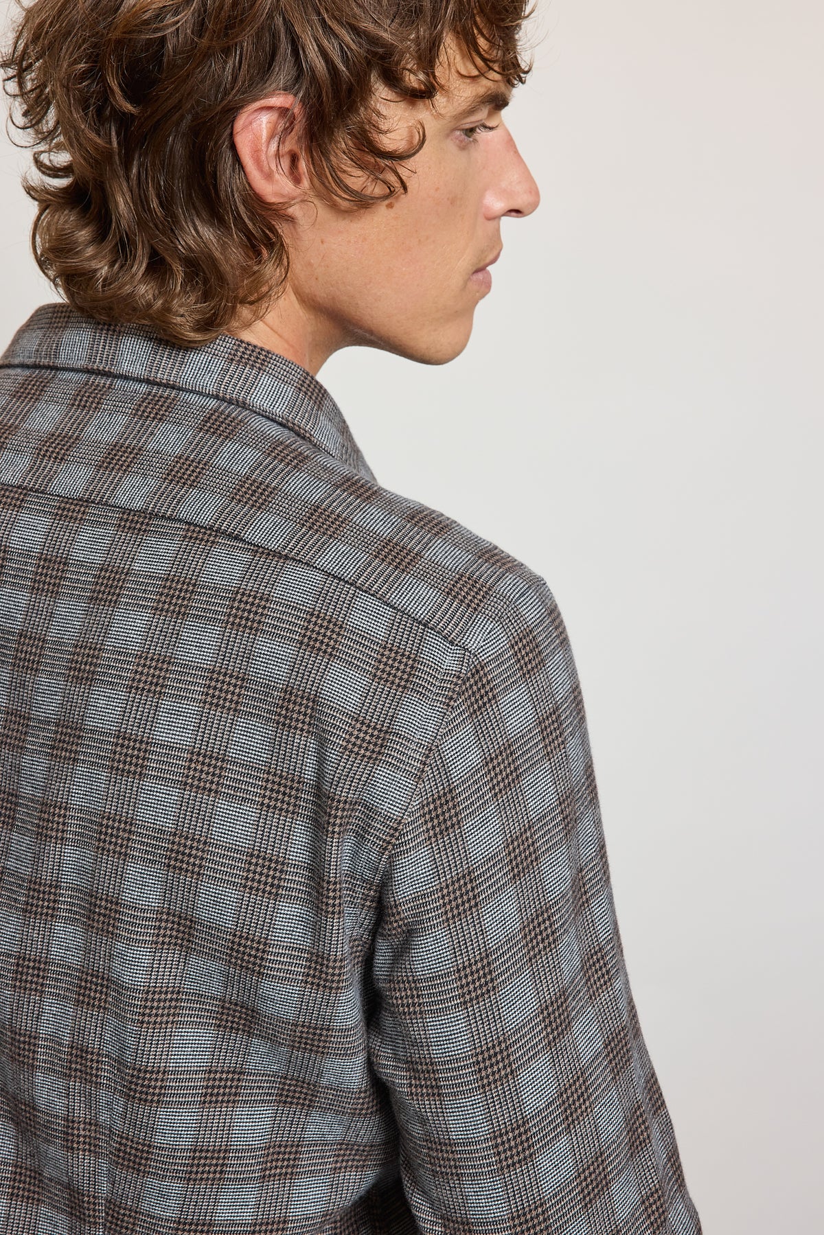 CHEMISE AJUSTÉE PILOU TARTAN TAUPE