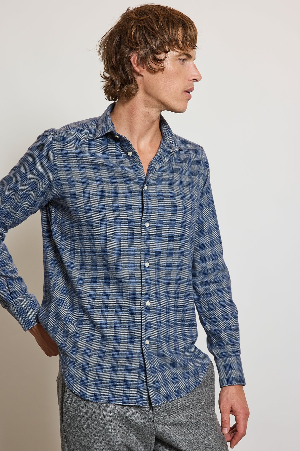 CHEMISE AJUSTÉE PILOU TARTAN BLUE