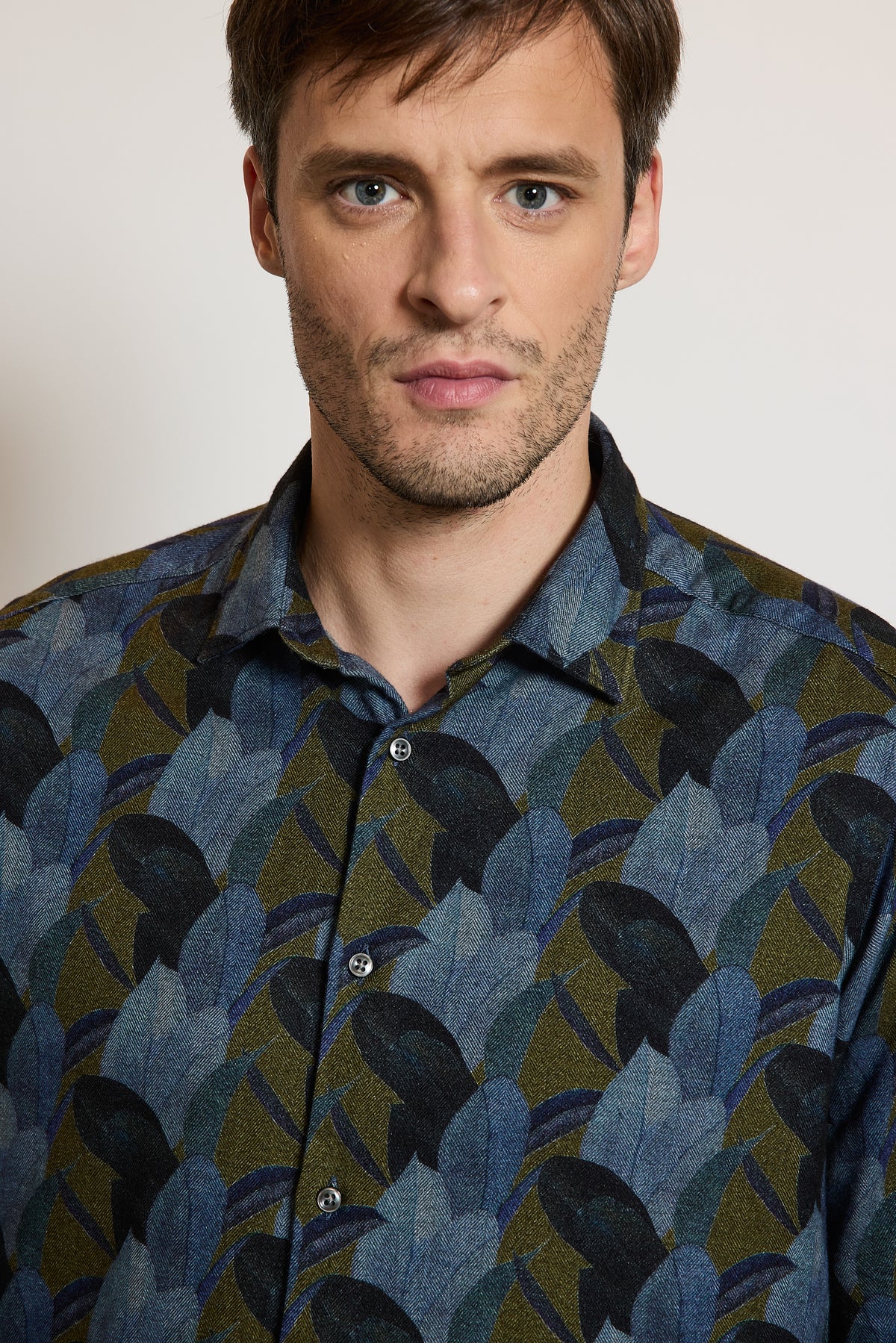FLANNEL SEMI SLIM SHIRT LEAVES