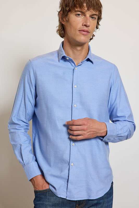 CHEMISE AJUSTÉE LYOCELL COTON BLEUE