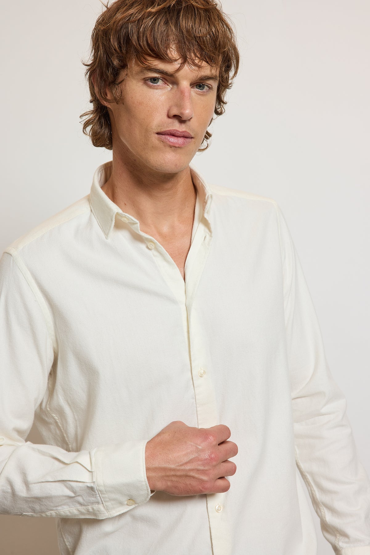 SEMI SLIM SHIRT CASHMERE WHITE