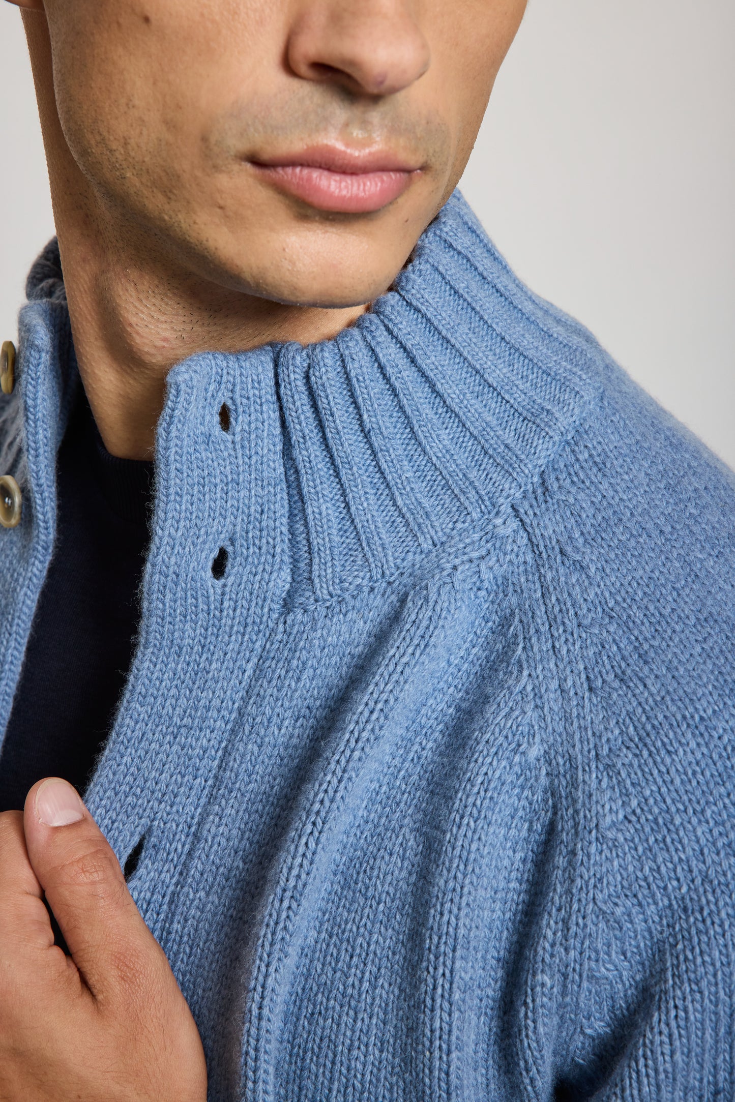 CARDIGAN EN LAINE CIEL
