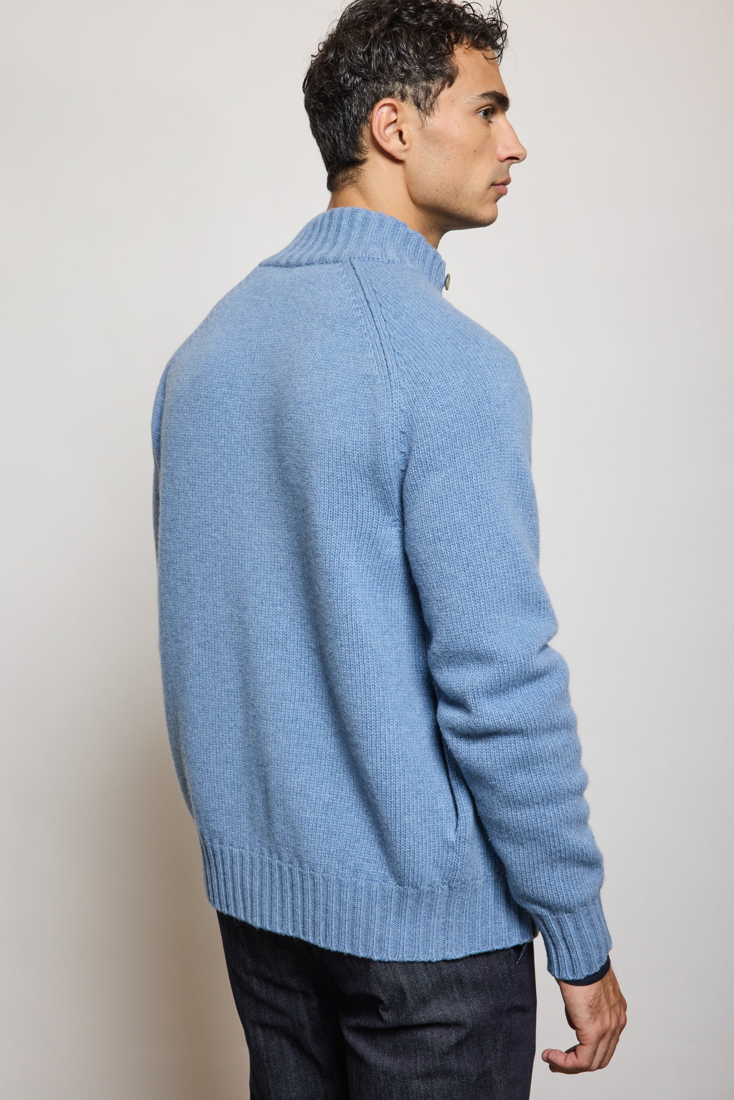 CARDIGAN EN LAINE CIEL