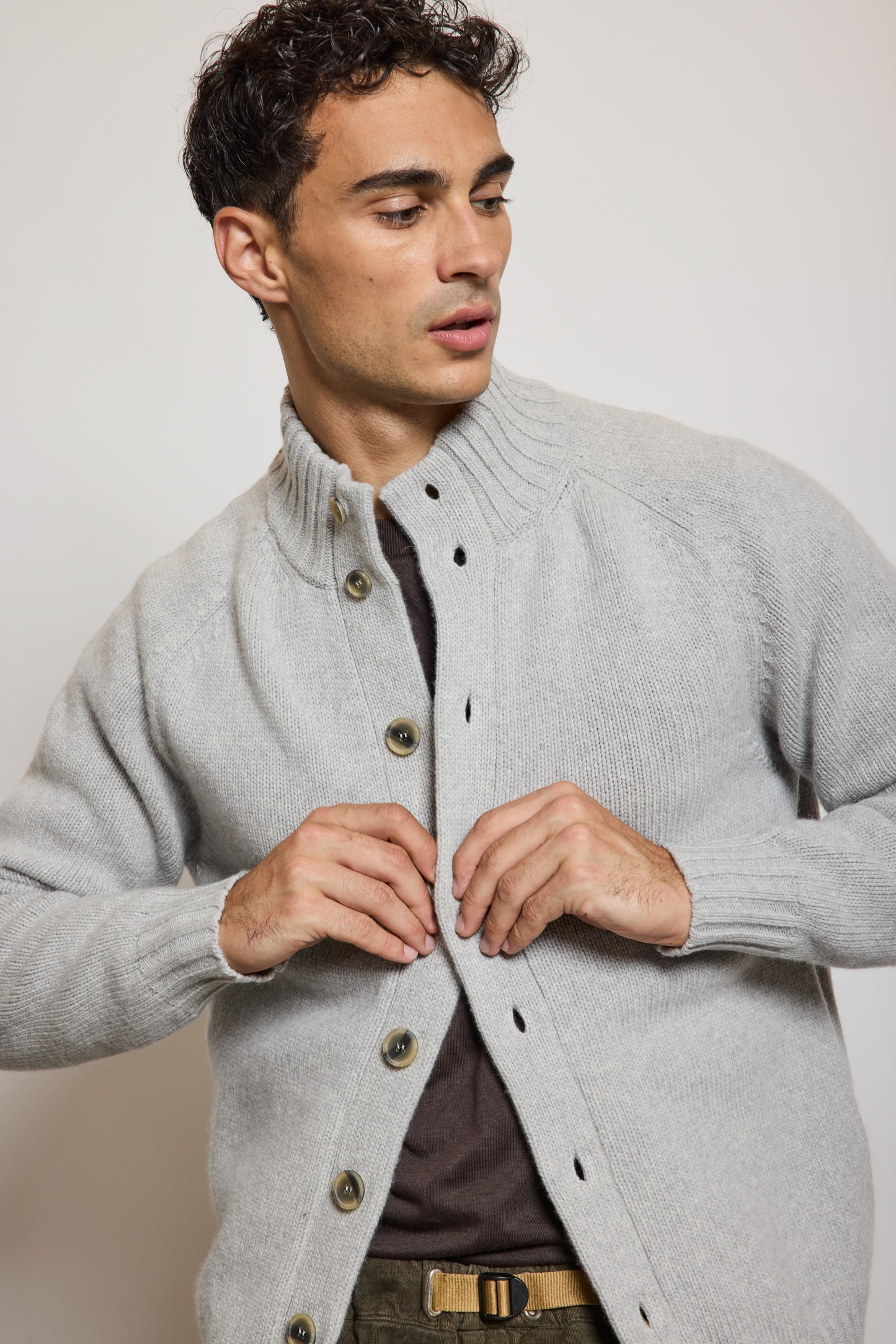 CARDIGAN EN LAINE PERLE