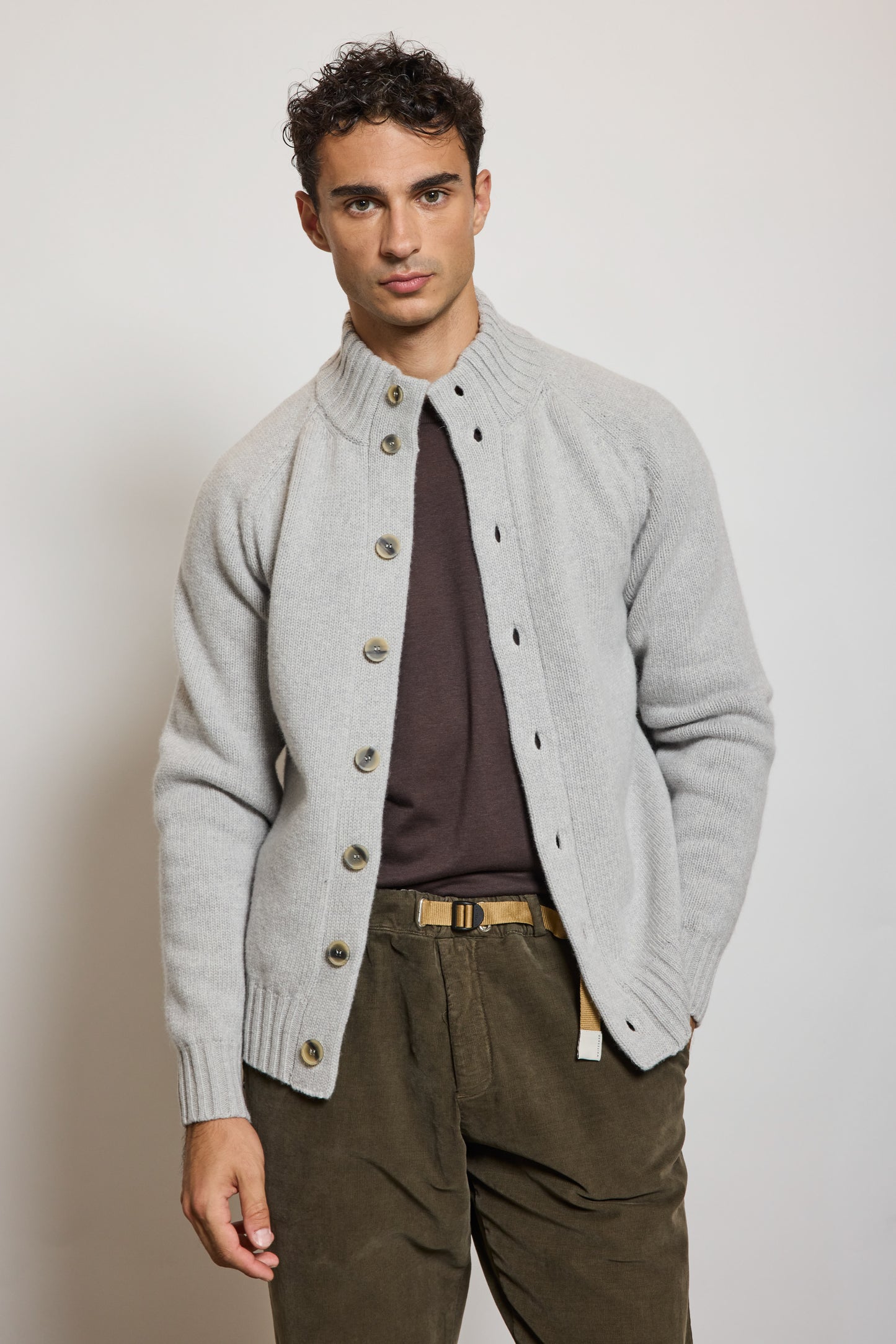 CARDIGAN EN LAINE PERLE
