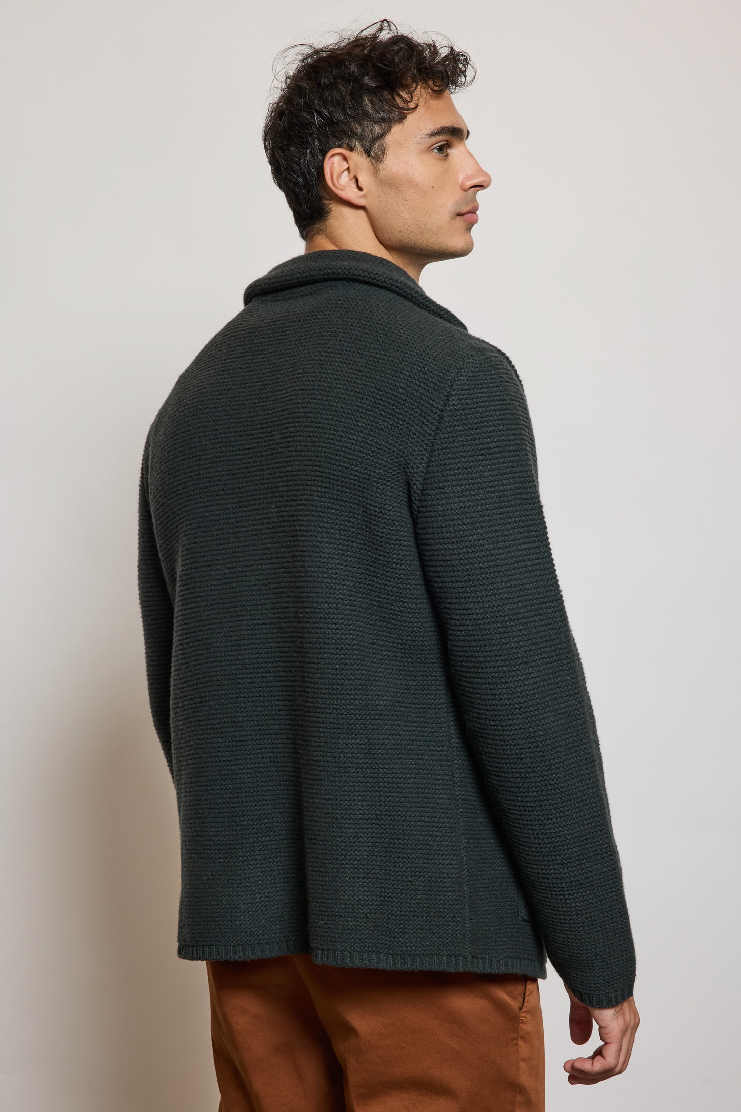 VESTE EN MAILLE KAKI