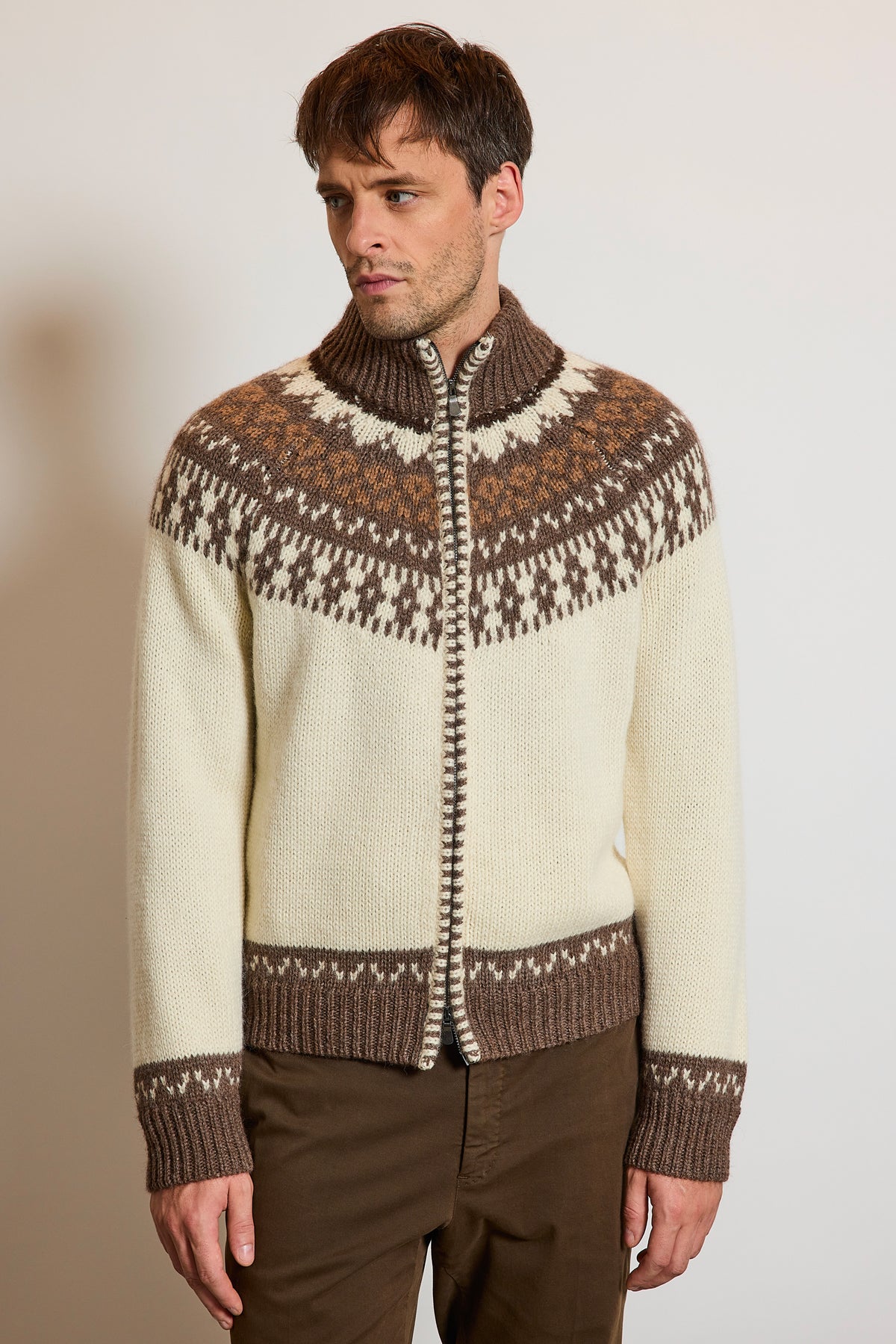 CARDIGAN EN MAILLE BEIGE