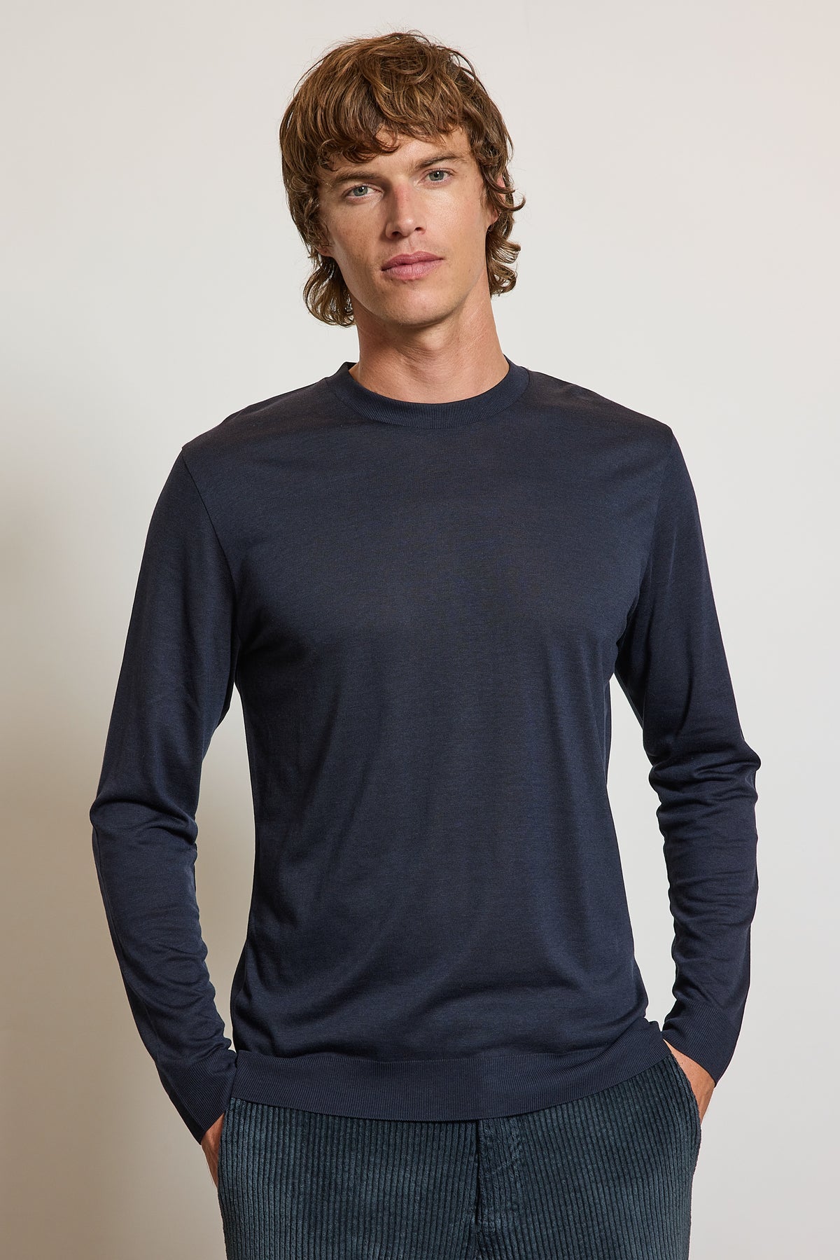 LYOCELL SWEATER NAVY