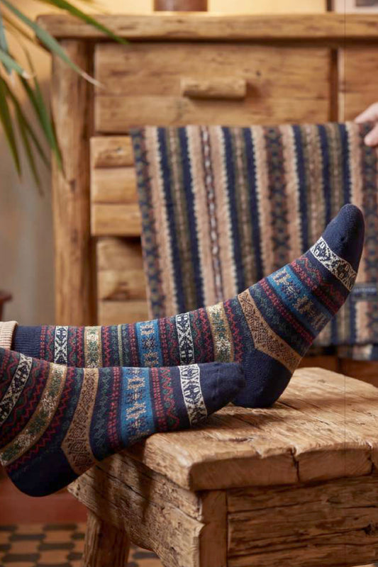 CHAUSSETTES JACQUARD MARINE