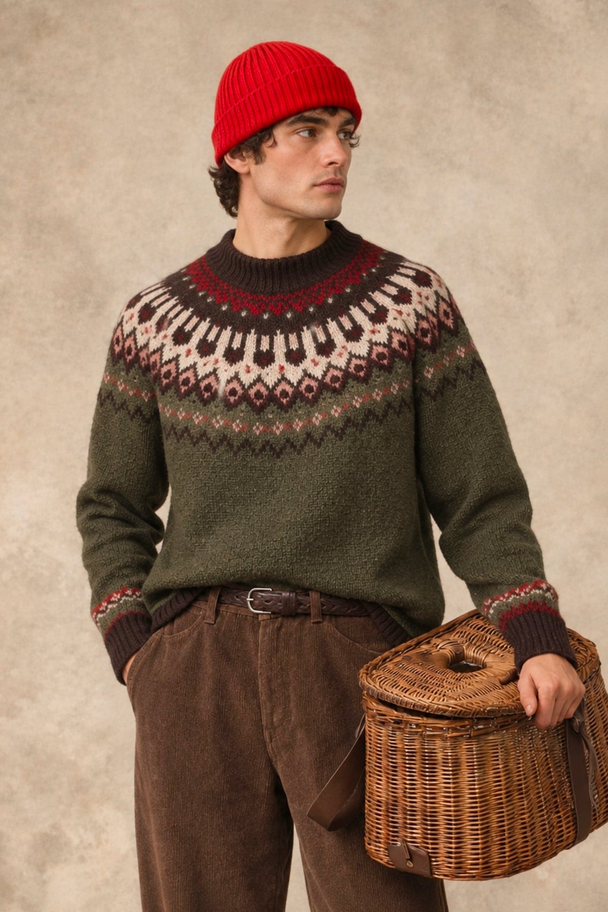 JACQUARD SWEATER KHAKI
