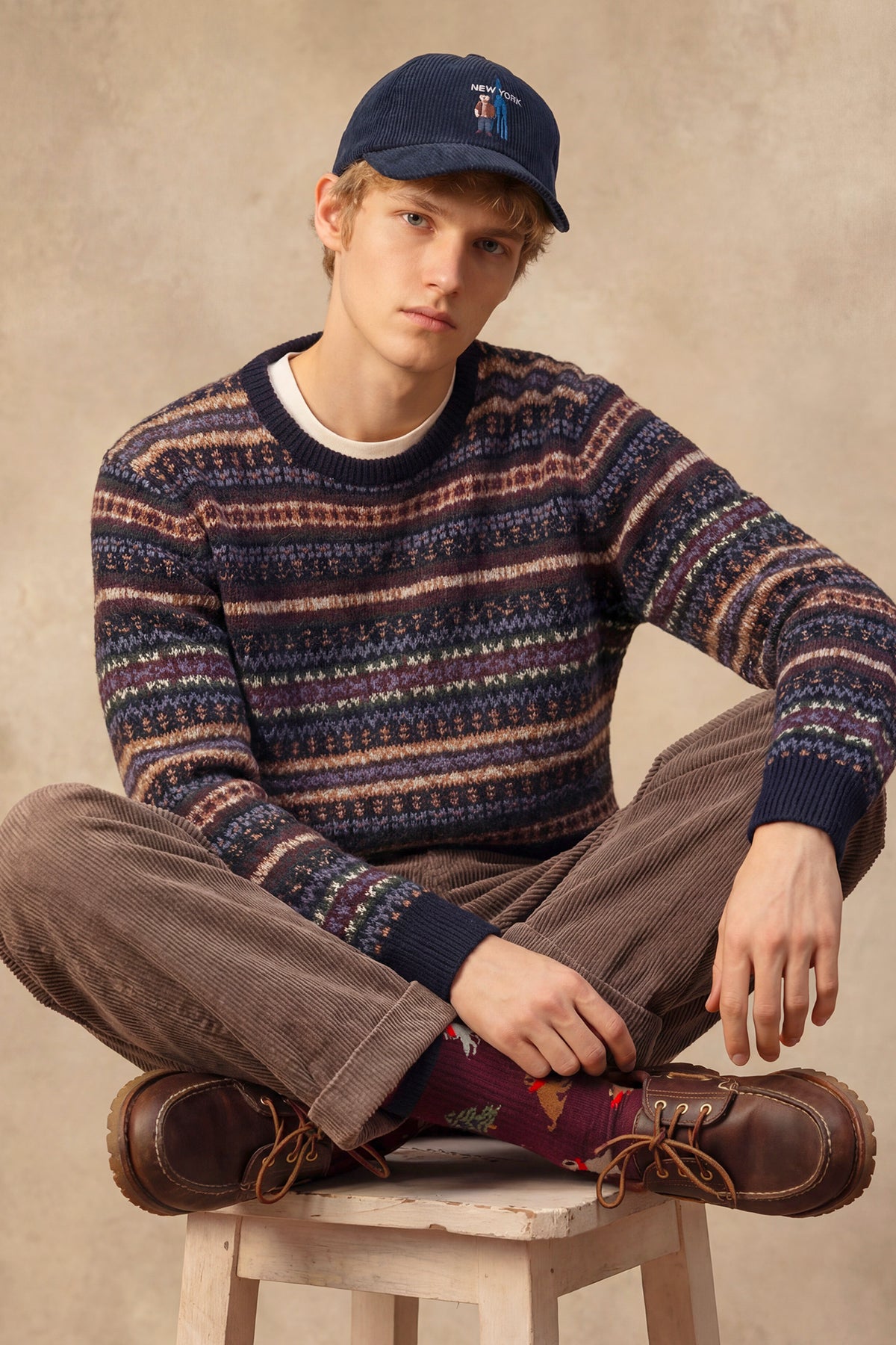 JACQUARD SWEATER NAVY