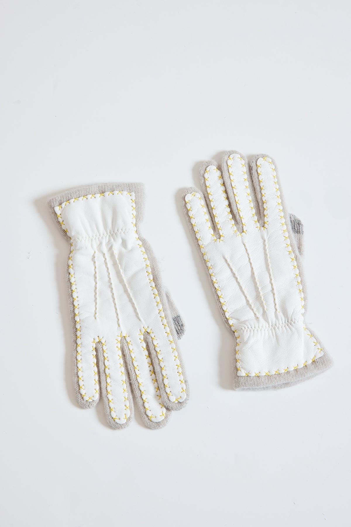 GANTS BI-MATIÈRE BEIGE