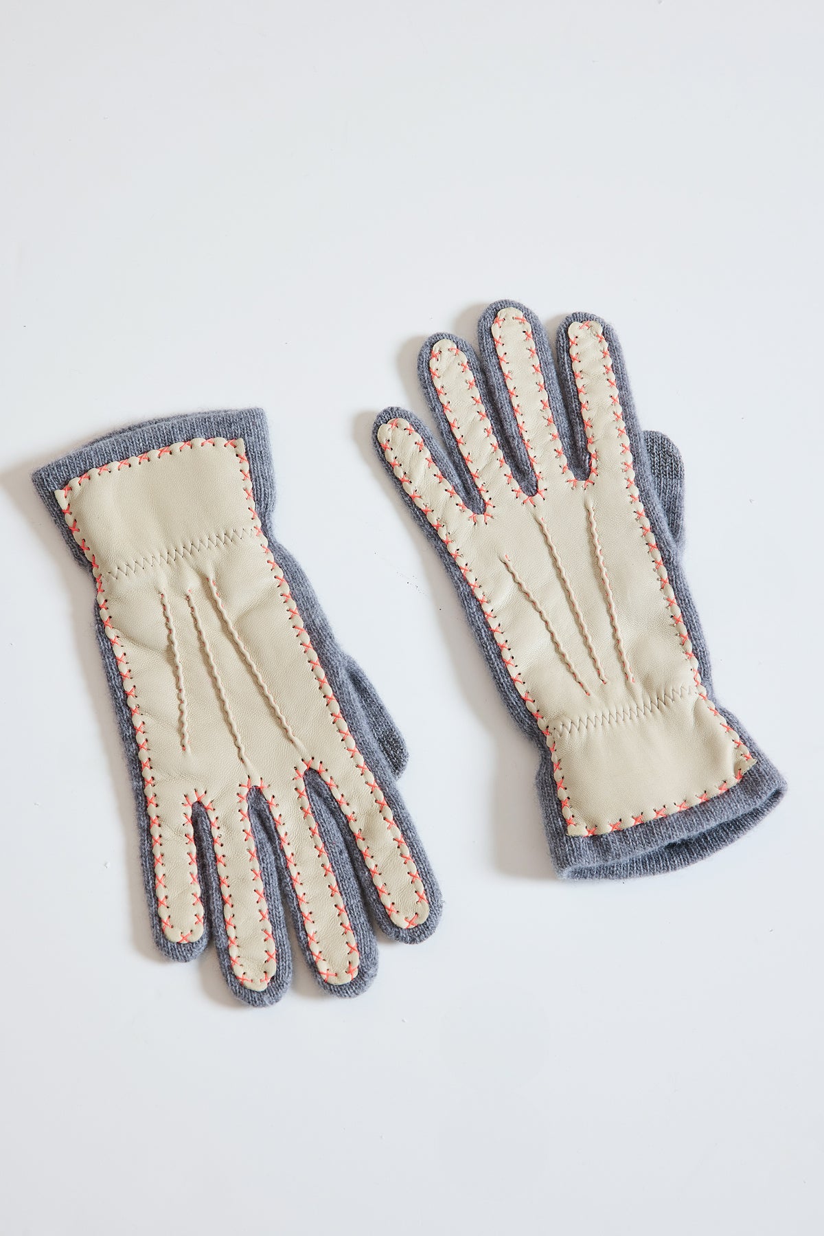 GANTS BI-MATIÈRE GRIS