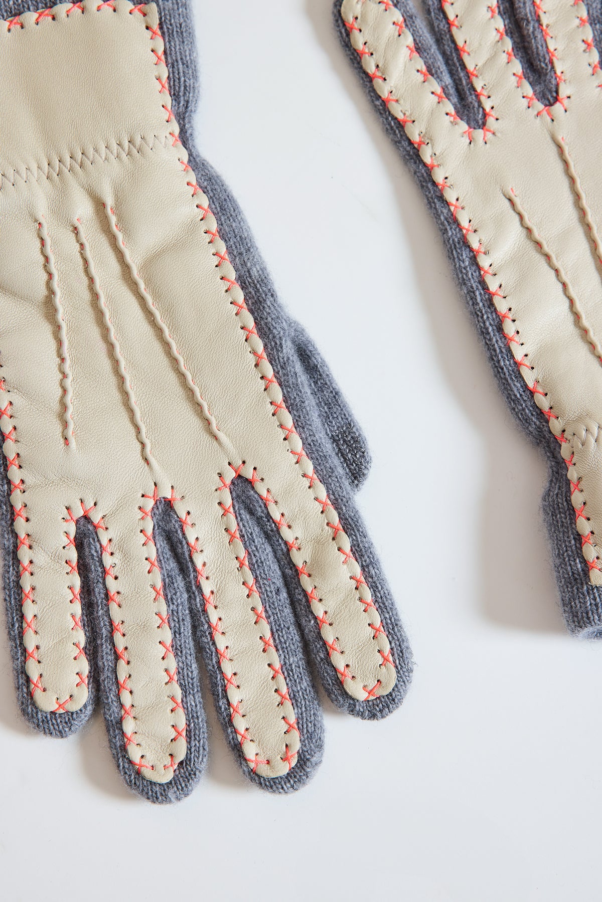 GANTS BI-MATIÈRE GRIS