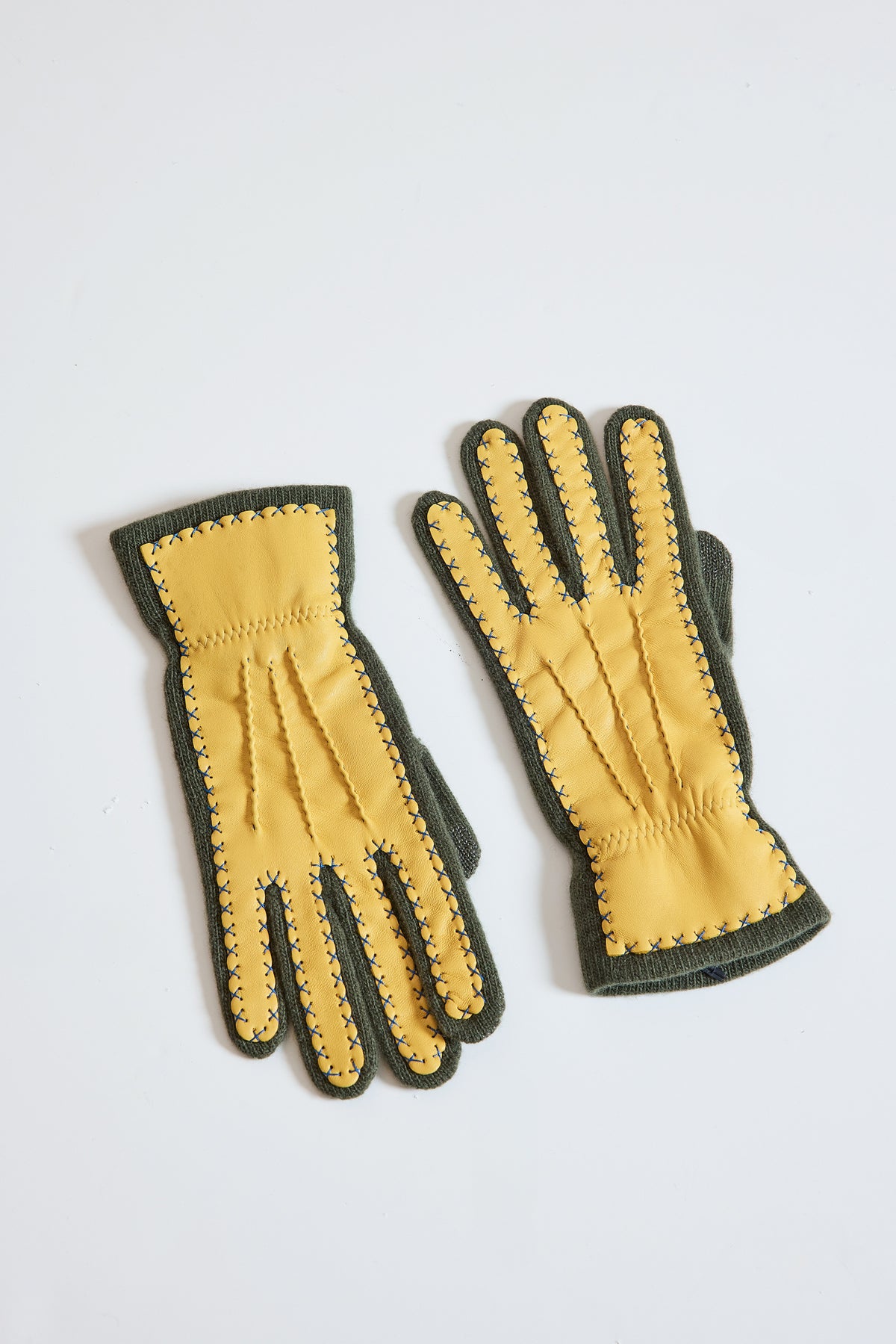 GANTS BI-MATIÈRE KAKI