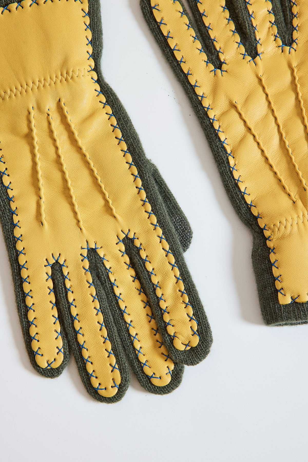 GANTS BI-MATIÈRE KAKI