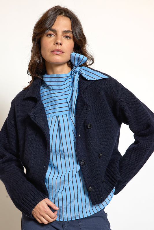 CARDIGAN DOUBLE BOUTONS MARINE