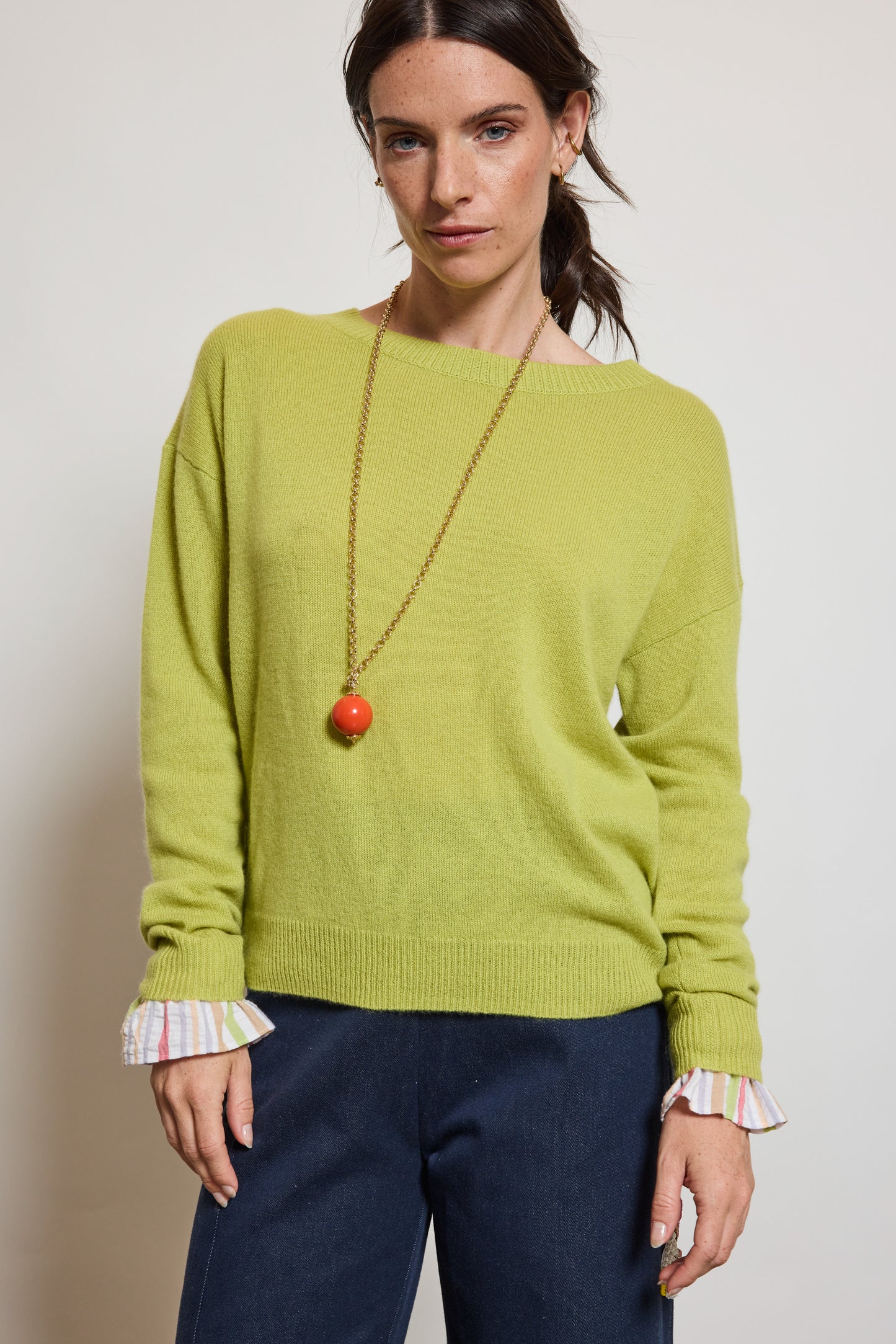 SWEATER COLLAR ROUND LIME