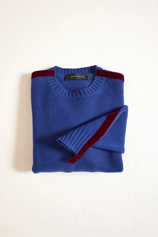 SWEATER WITH VELVET BLUE