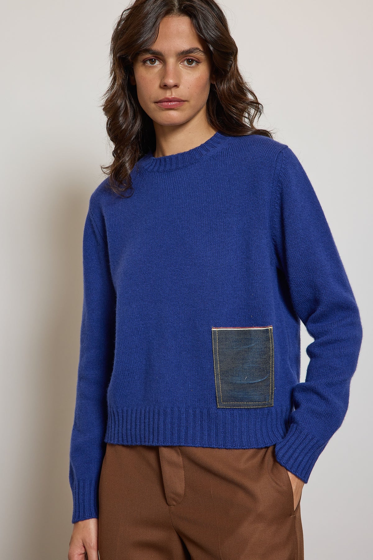 SWEATER WITH JEANS POCKET BLUE