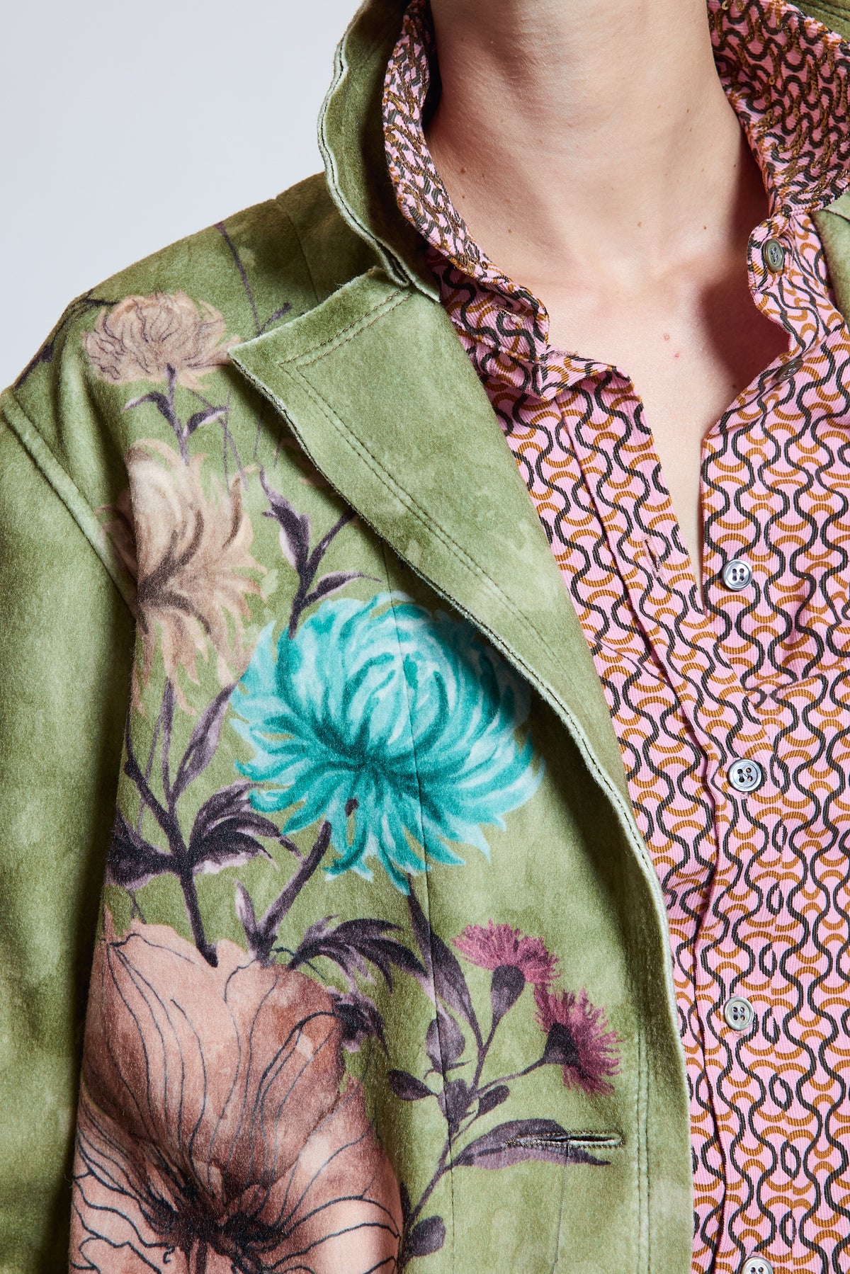 FLOWERS JACKET GREEN