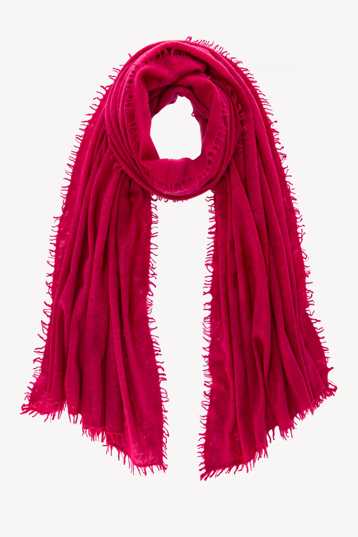 CASHMERE GAUZE SCARF BEET RED