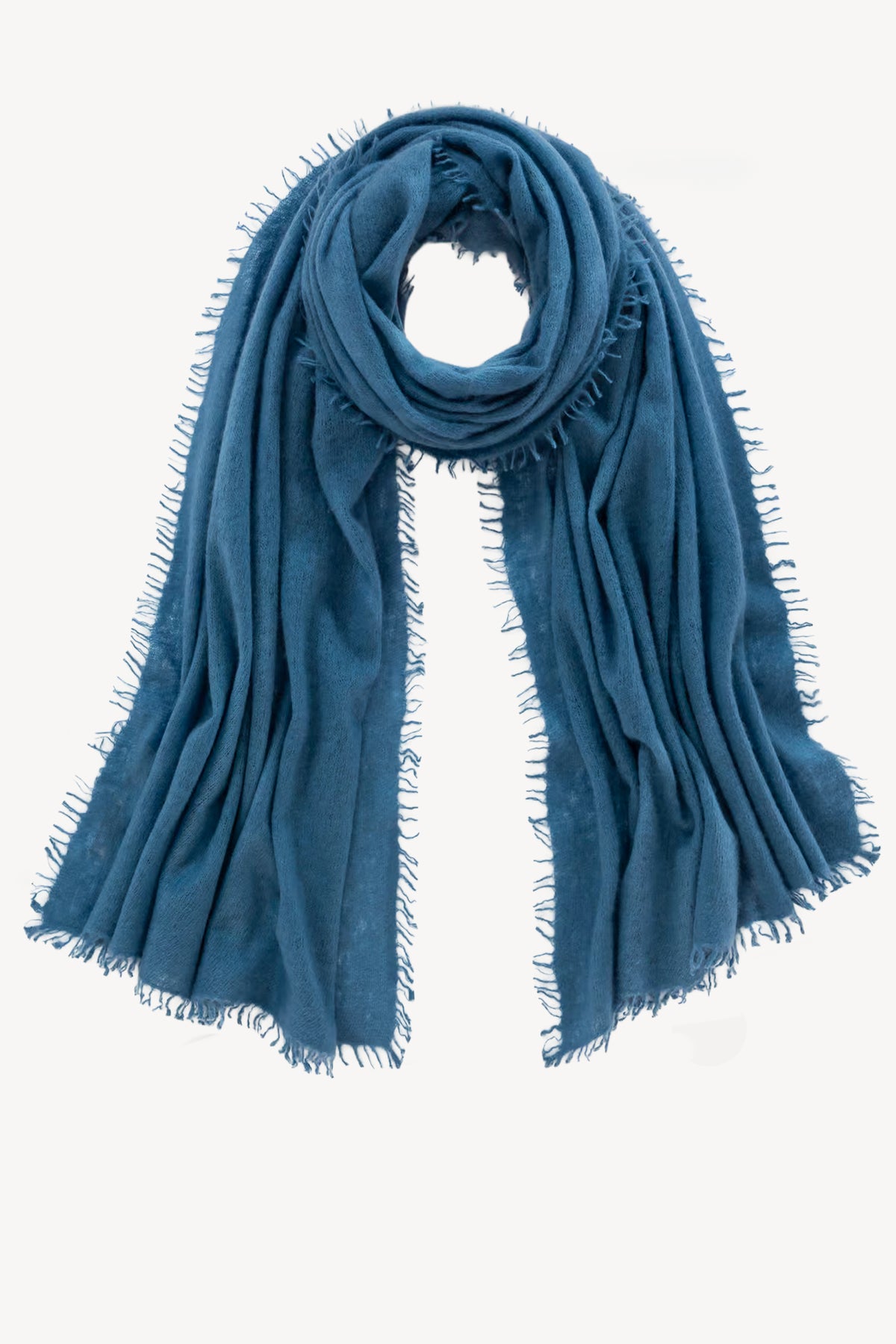 ECHARPE GAZE DE CACHEMIRE BLEUE