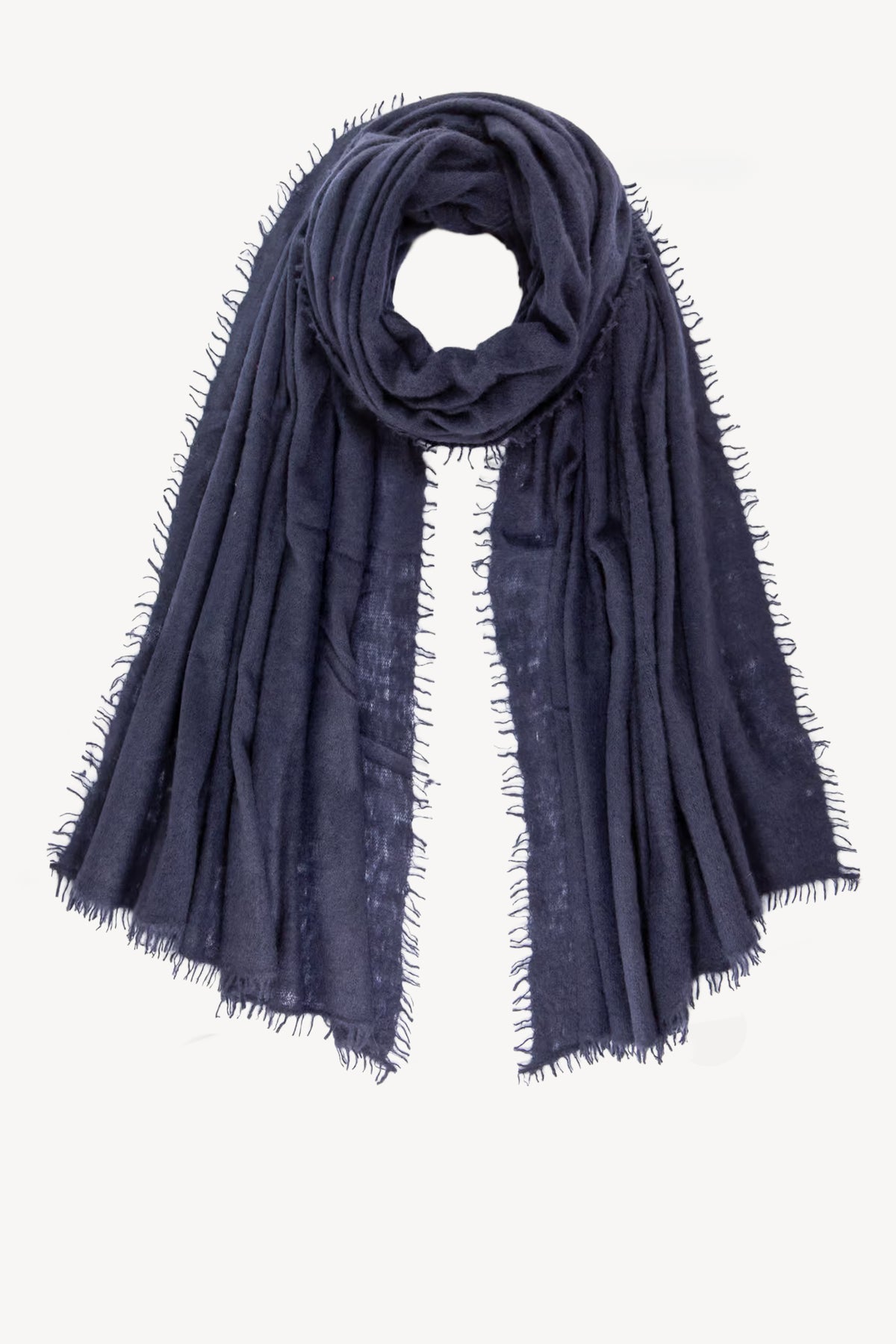 CASHMERE GAUZE SCARF navy