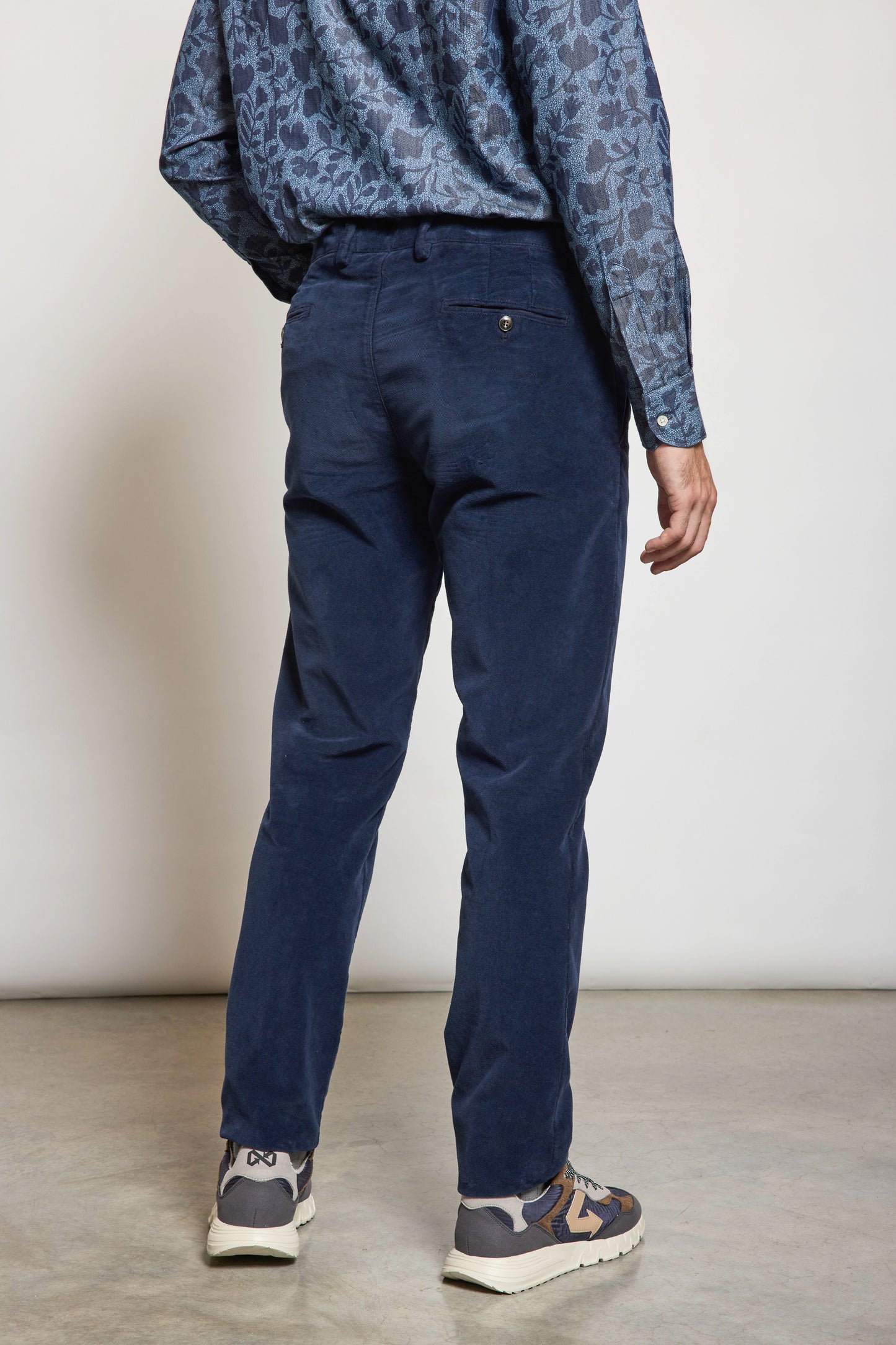 PANTALON VELOURS DIAGONALE INDIGO