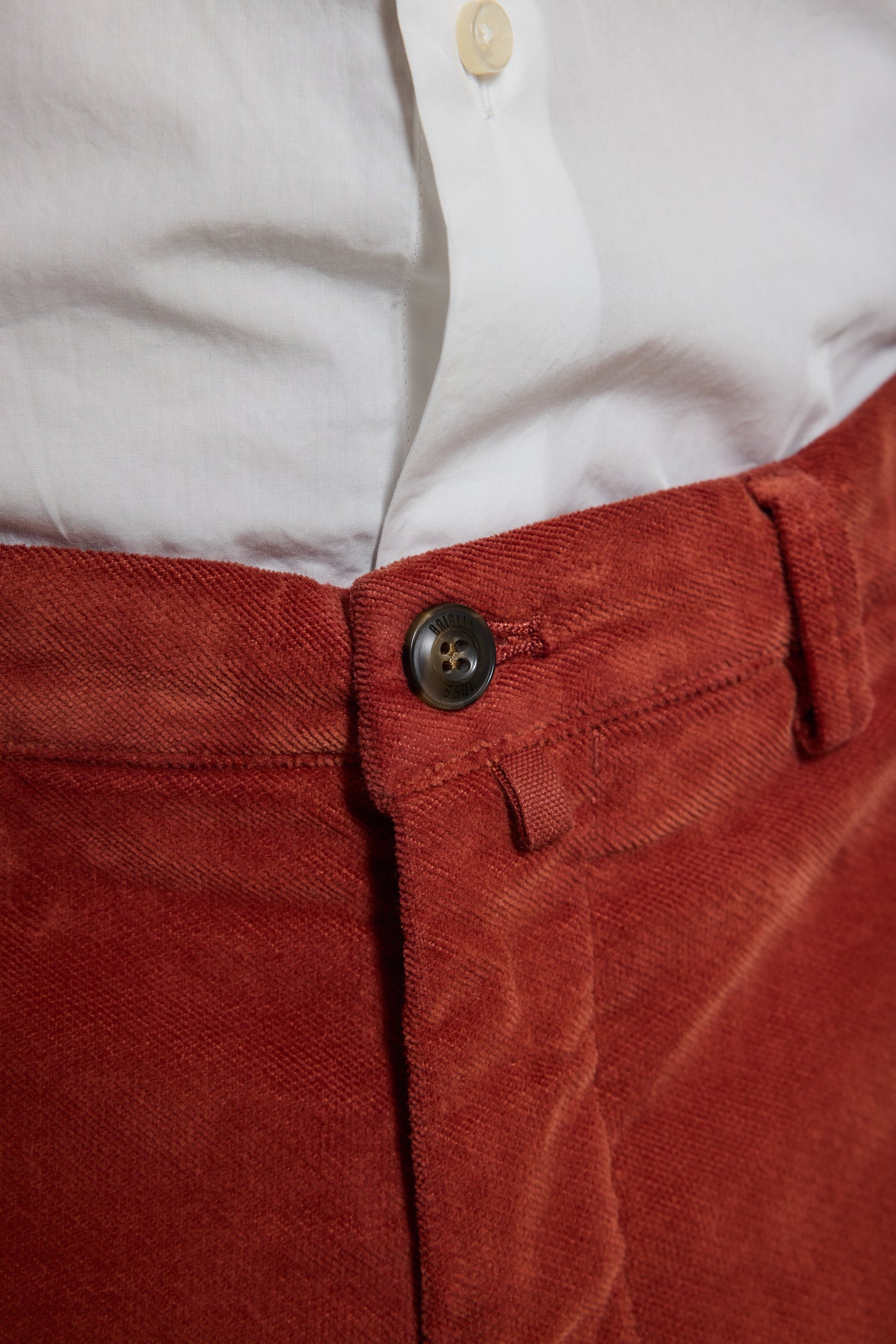 PANTALON VELOURS DIAGONALE TERRACOTTA