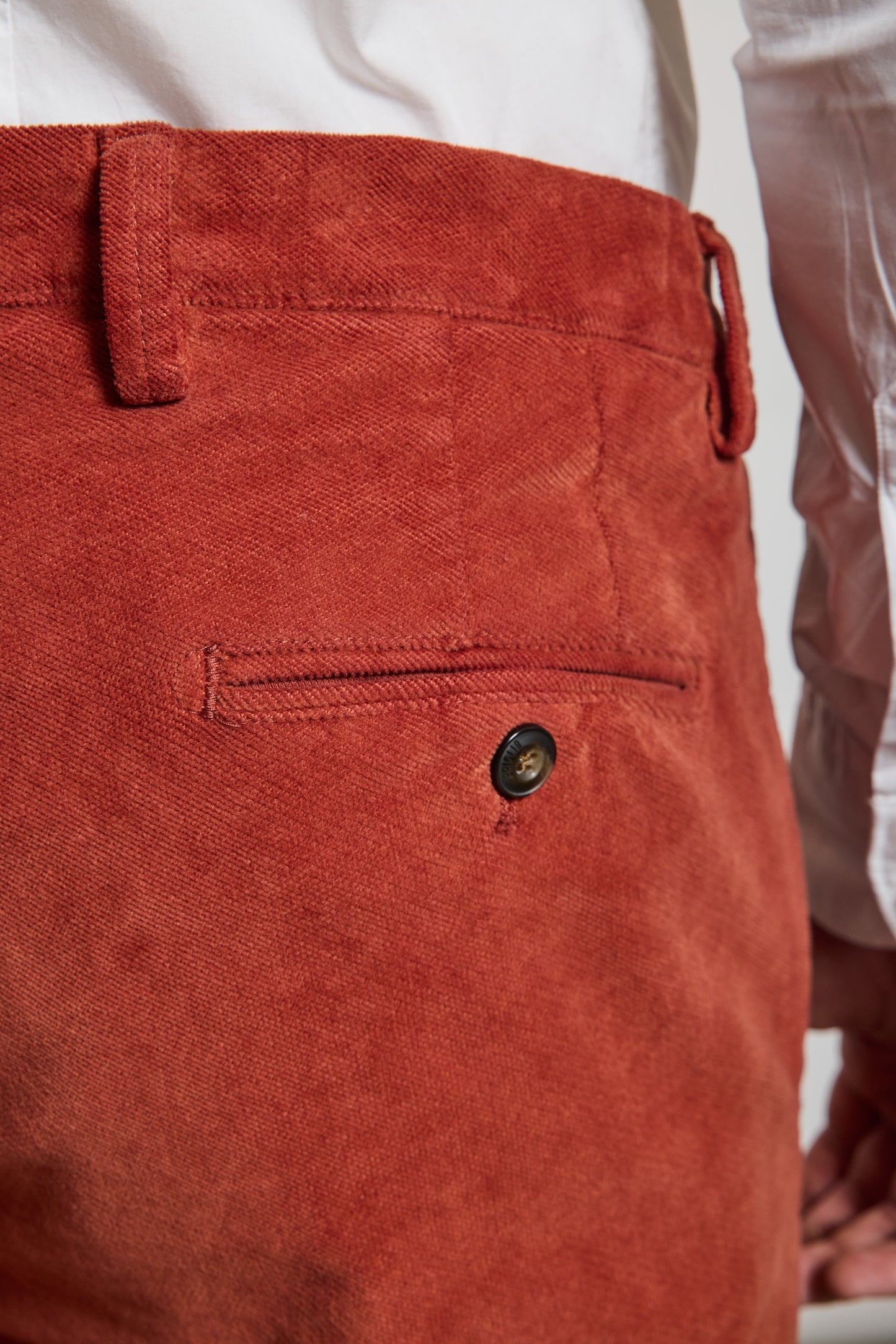 PANTALON VELOURS DIAGONALE TERRACOTTA
