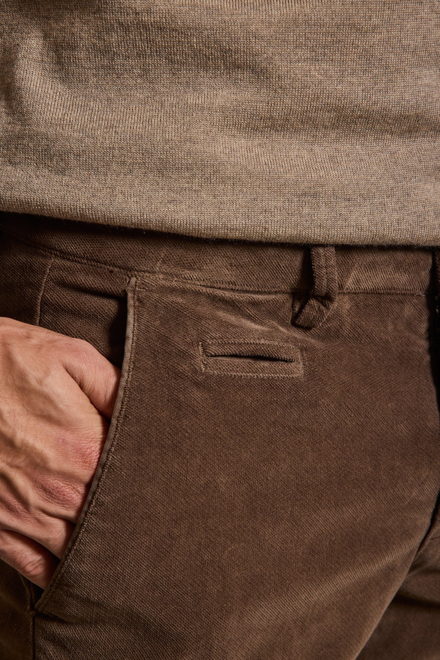 PANTALON VELOURS DIAGONALE VISON