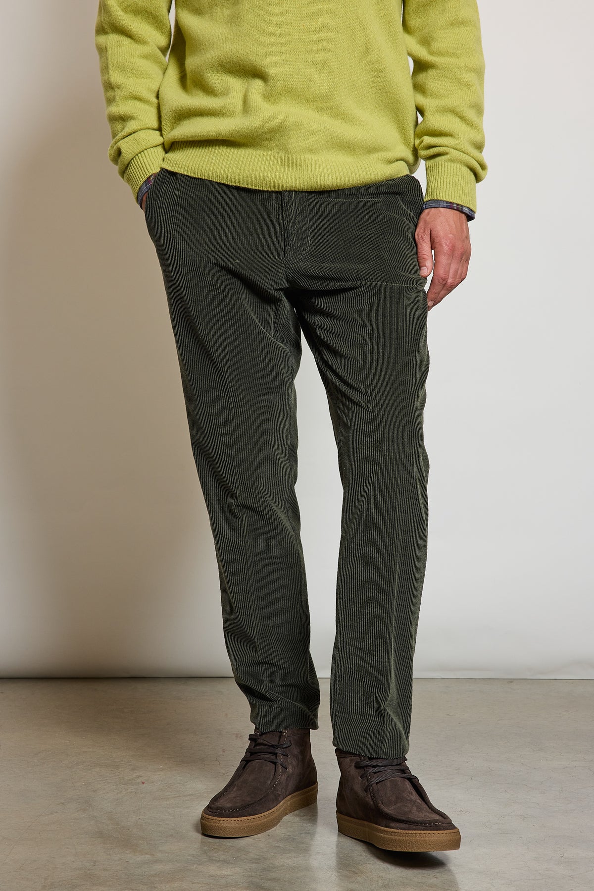 PANTALON VELOURS CÔTELÉ KAKI