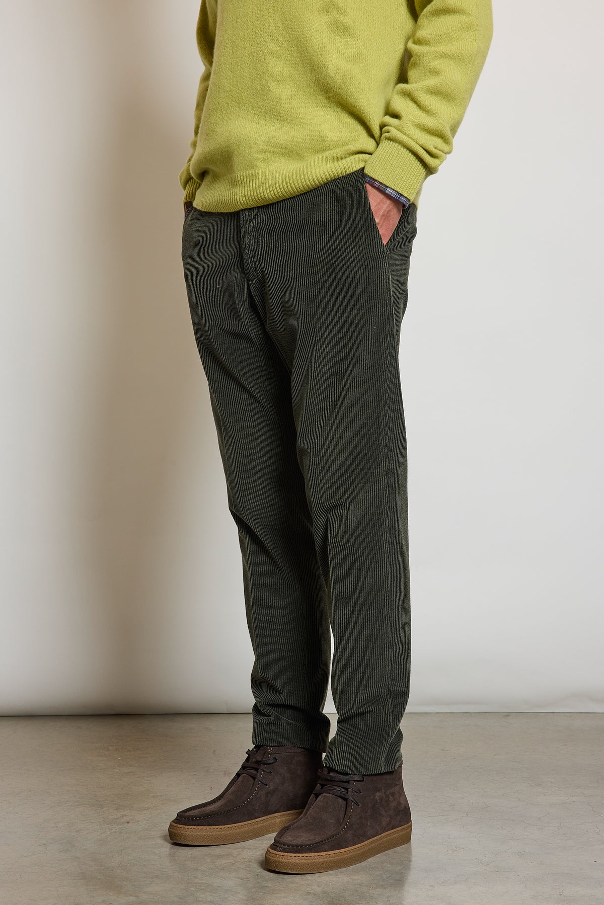 PANTALON VELOURS CÔTELÉ KAKI