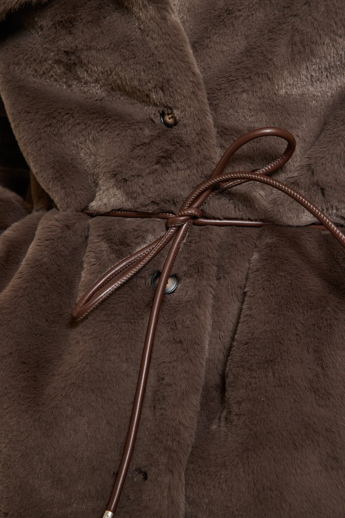 MANTEAN EN FAUSSE FOURRURE CHOCO