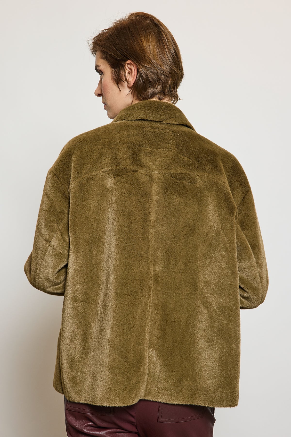 FAUX FUR OVERSHIRT KHAKI