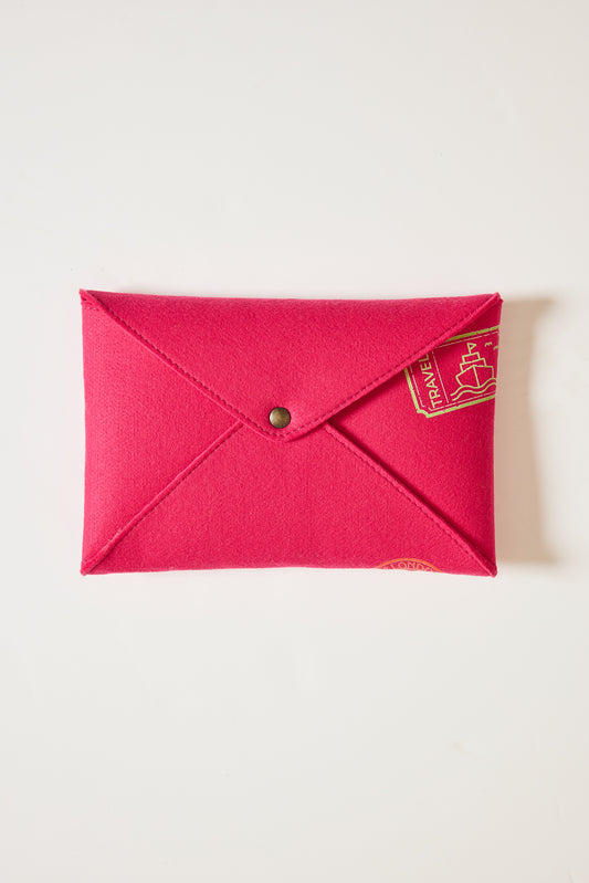 ENVELOPPE EN FEUTRE FUSCHIA