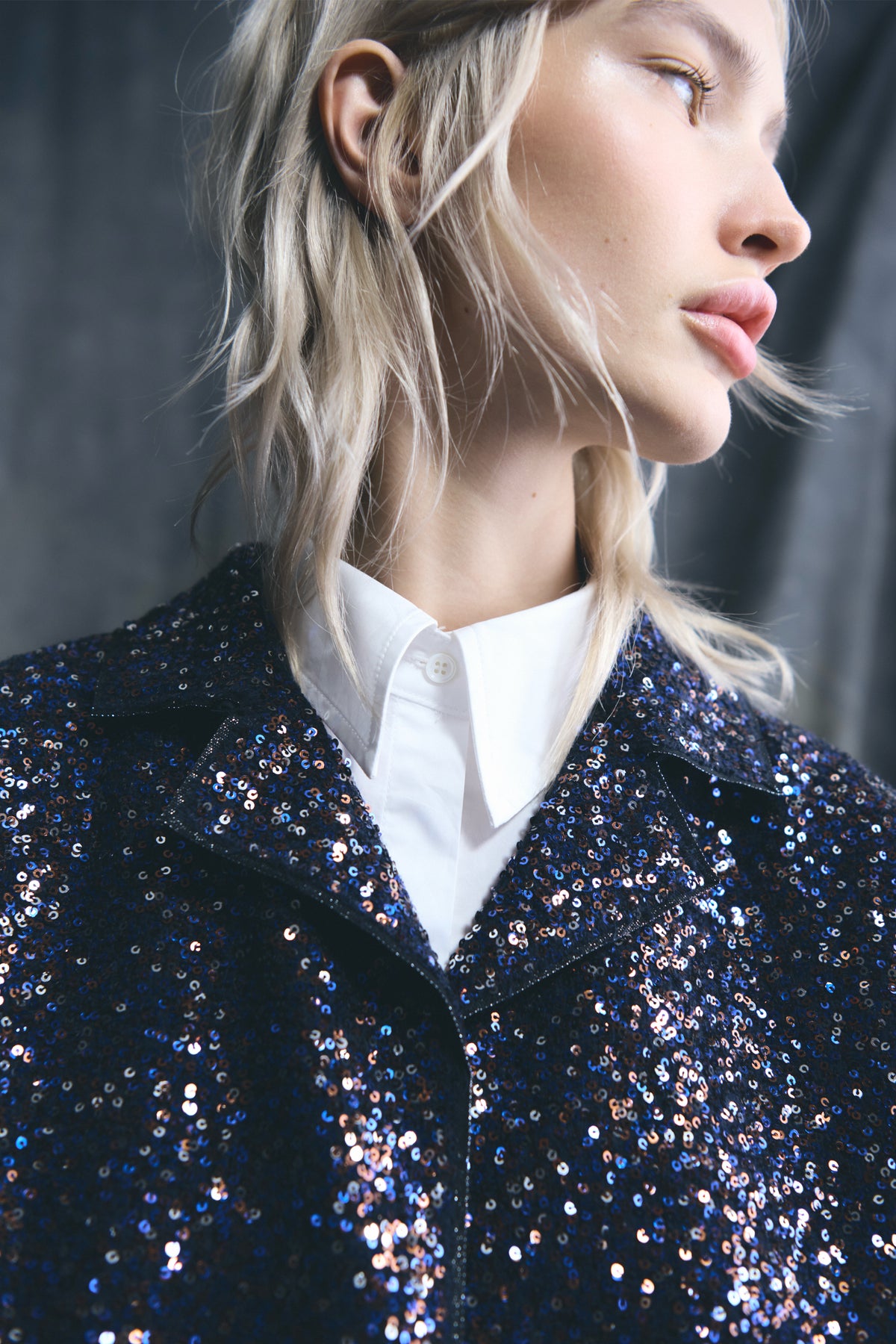 SEQUINS JACKET NAVY