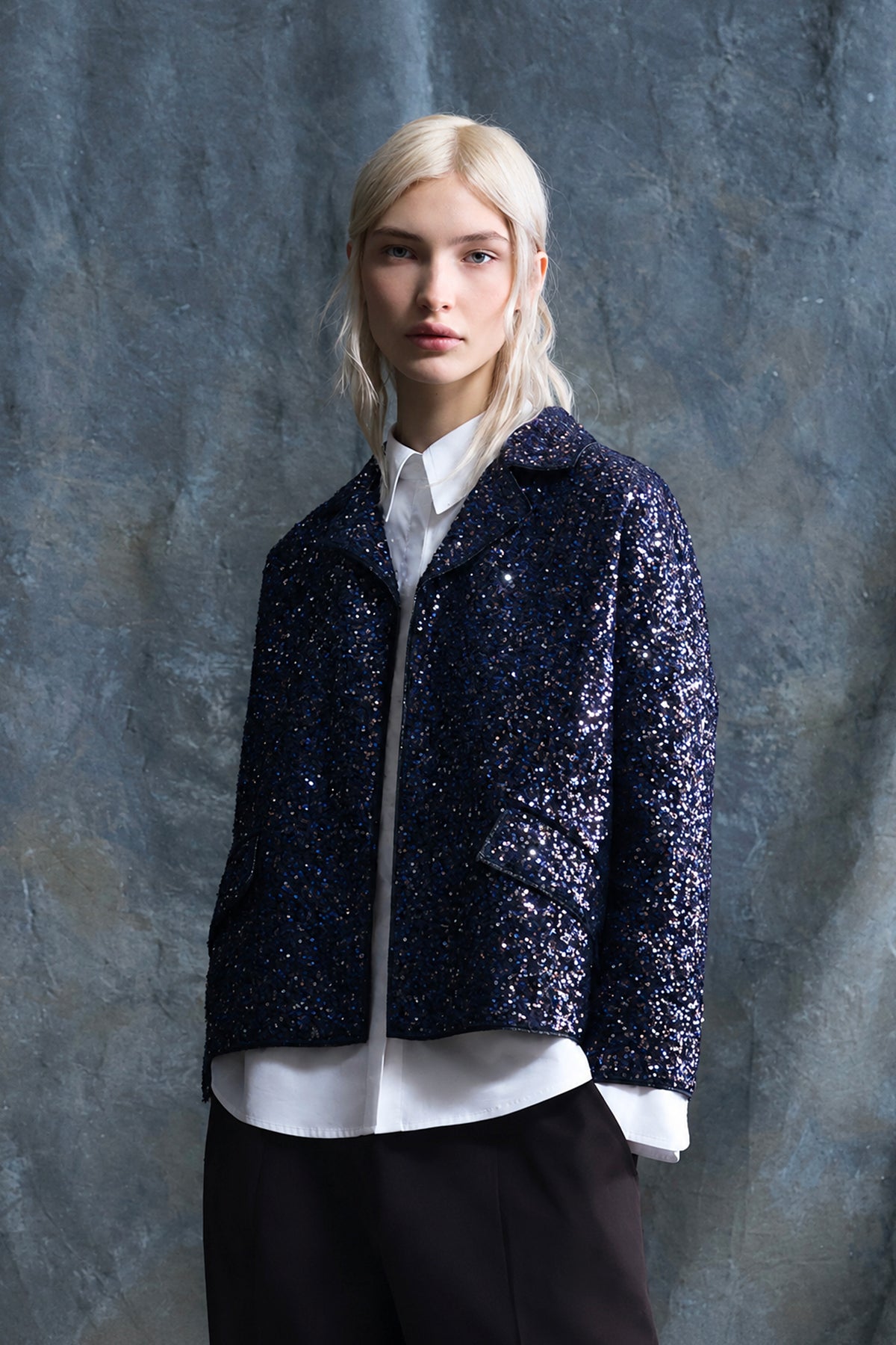 SEQUINS JACKET NAVY