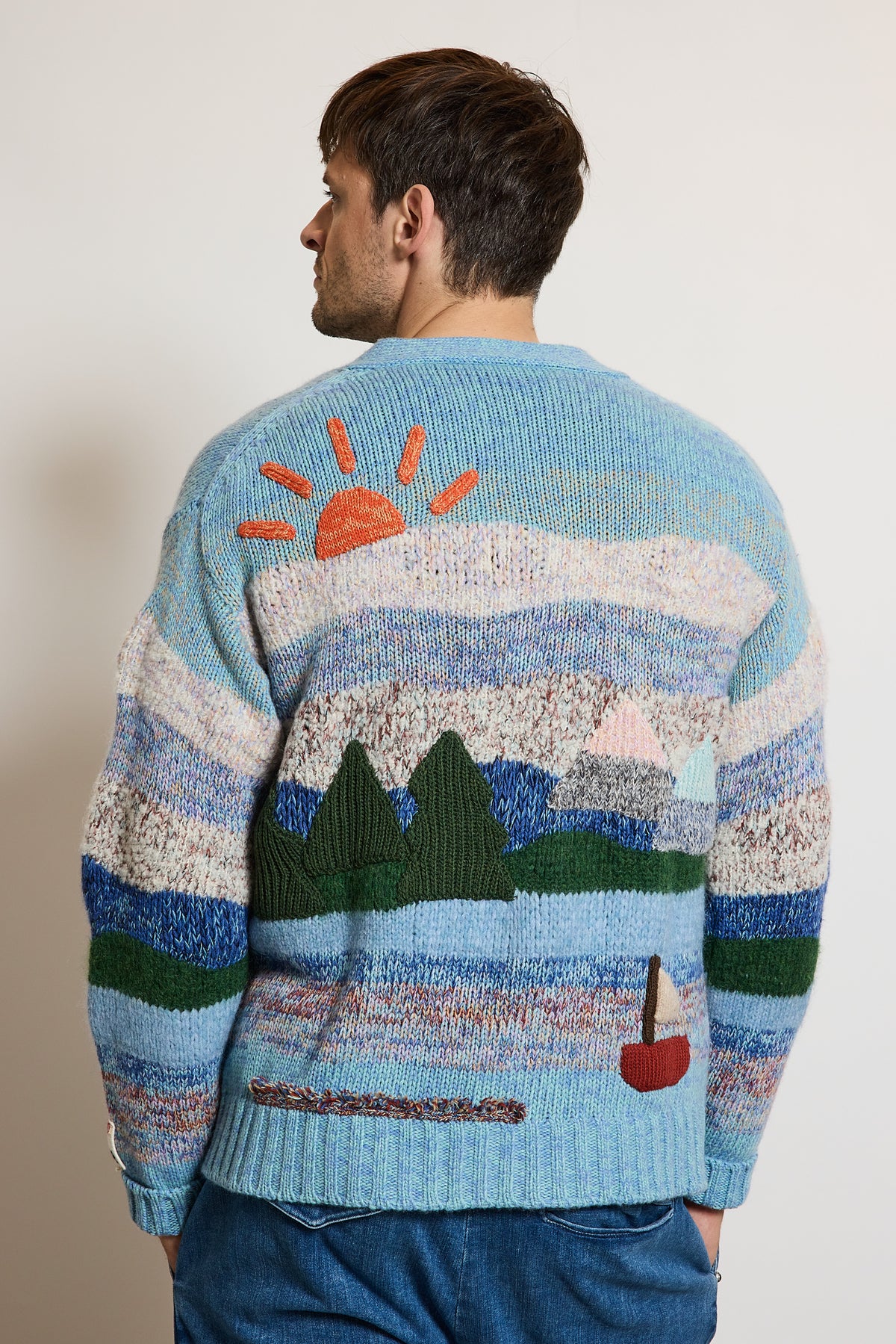 CARDIGAN PAYSAGE BLEU