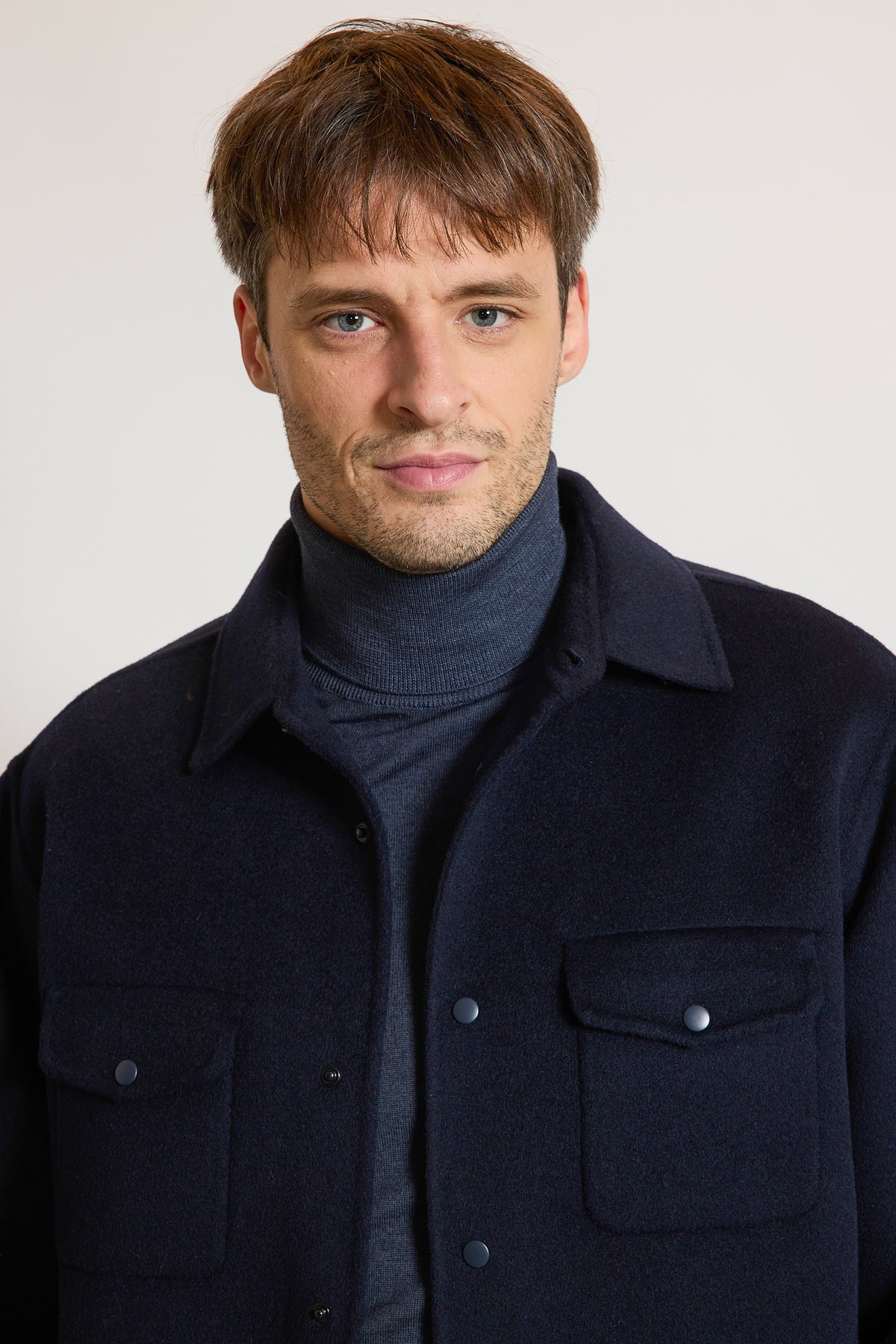 SURCHEMISE EN LAINE MARINE