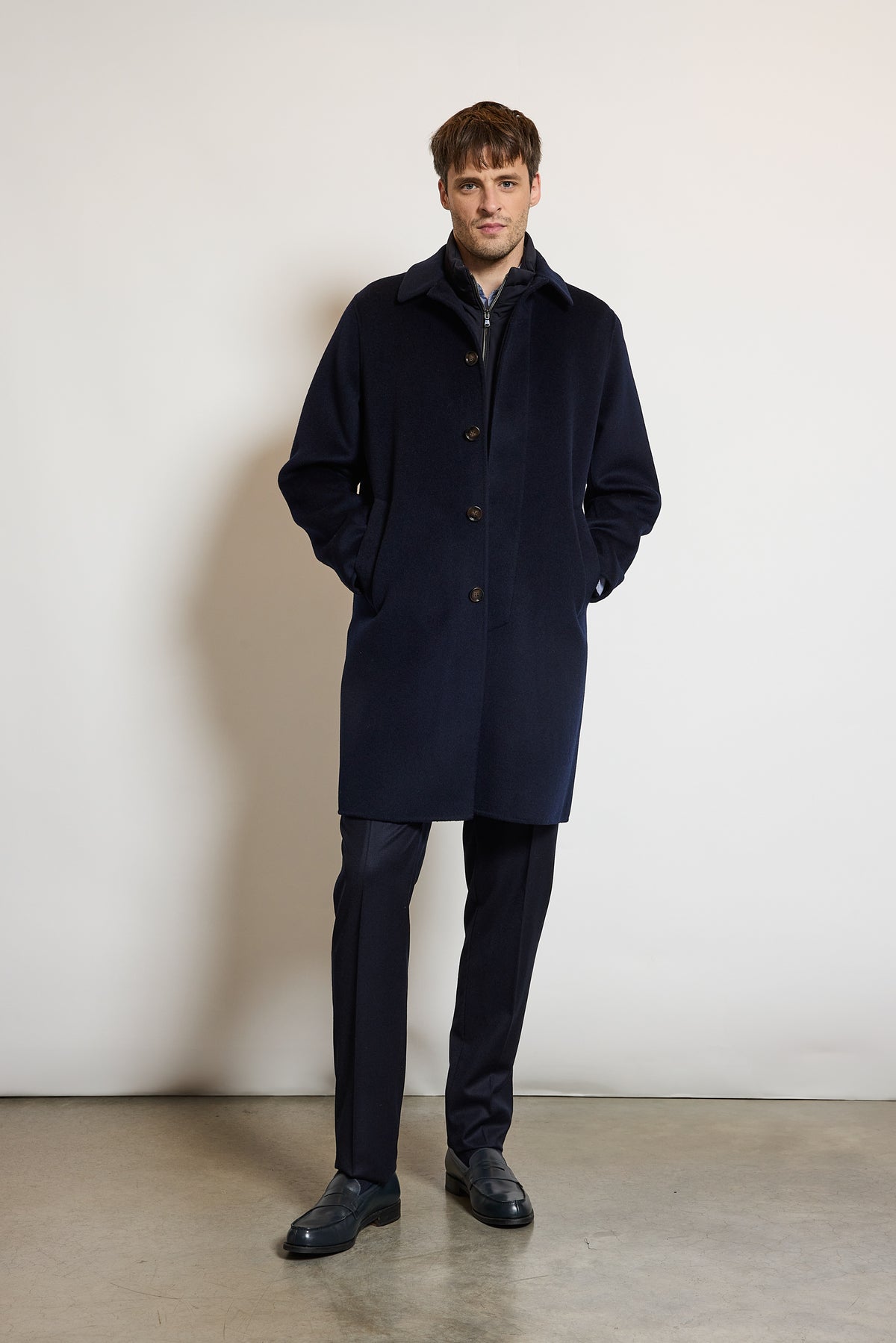 MANTEAU EN LAINE MARINE