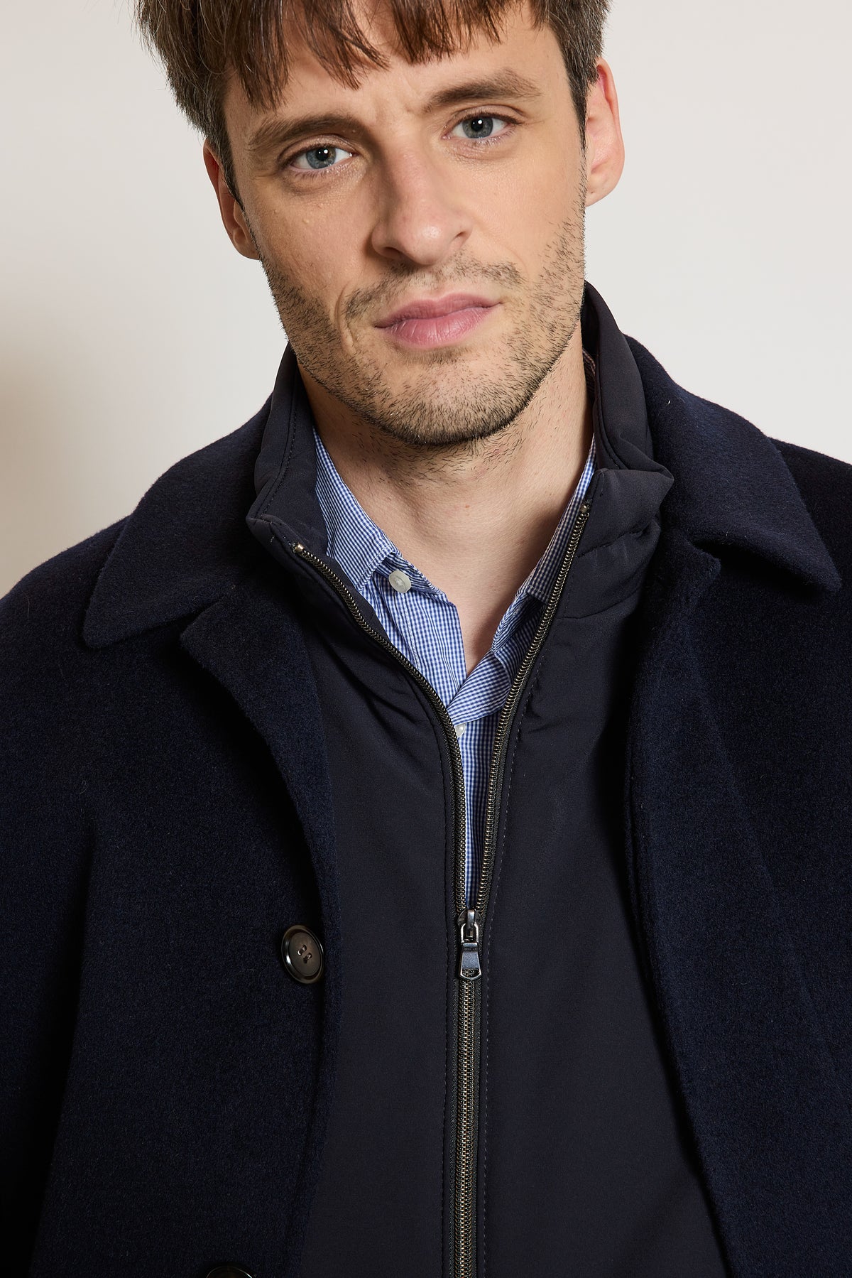 MANTEAU EN LAINE MARINE