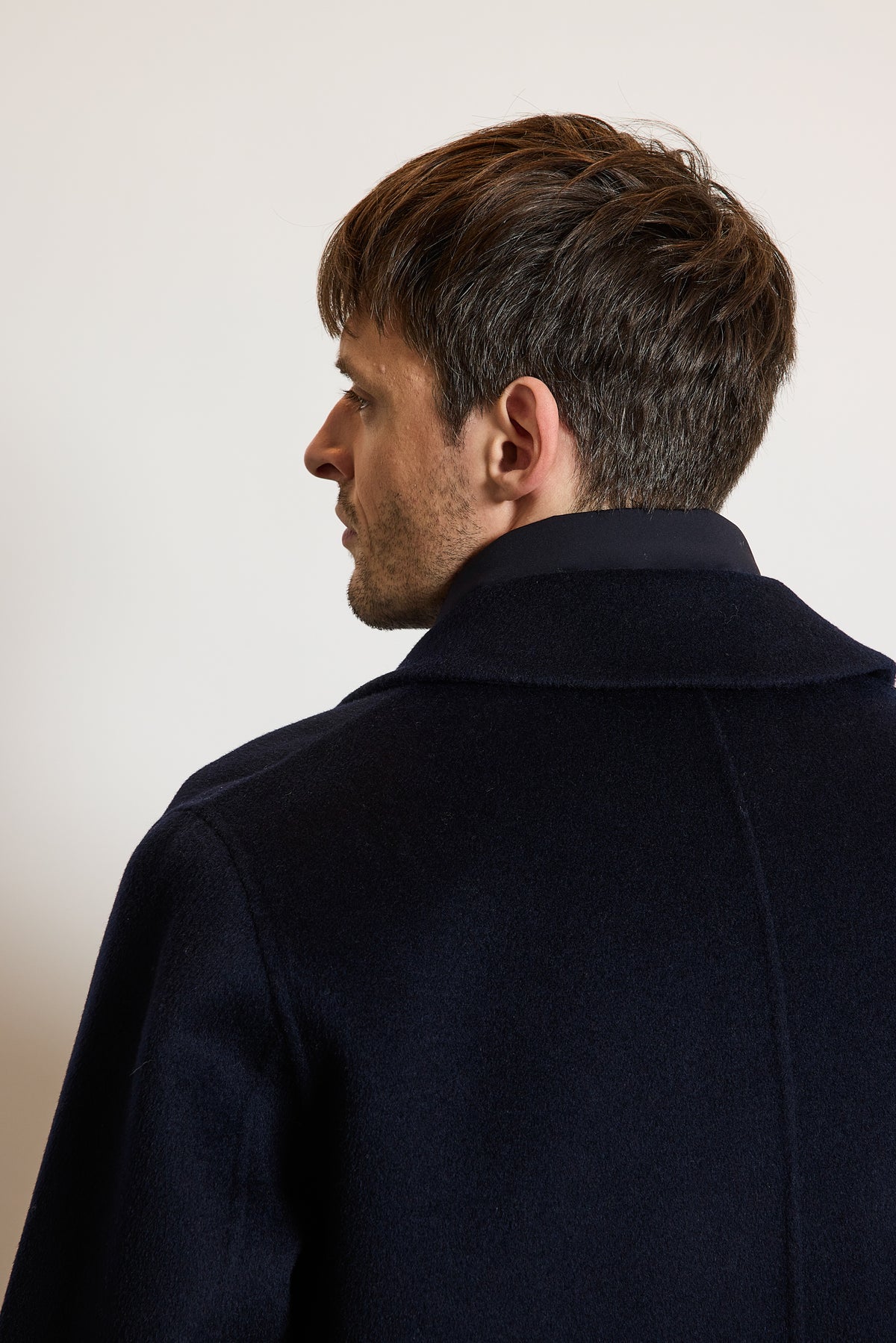 MANTEAU EN LAINE MARINE