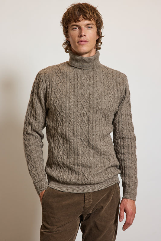 COL ROULÉ EN YAK TAUPE