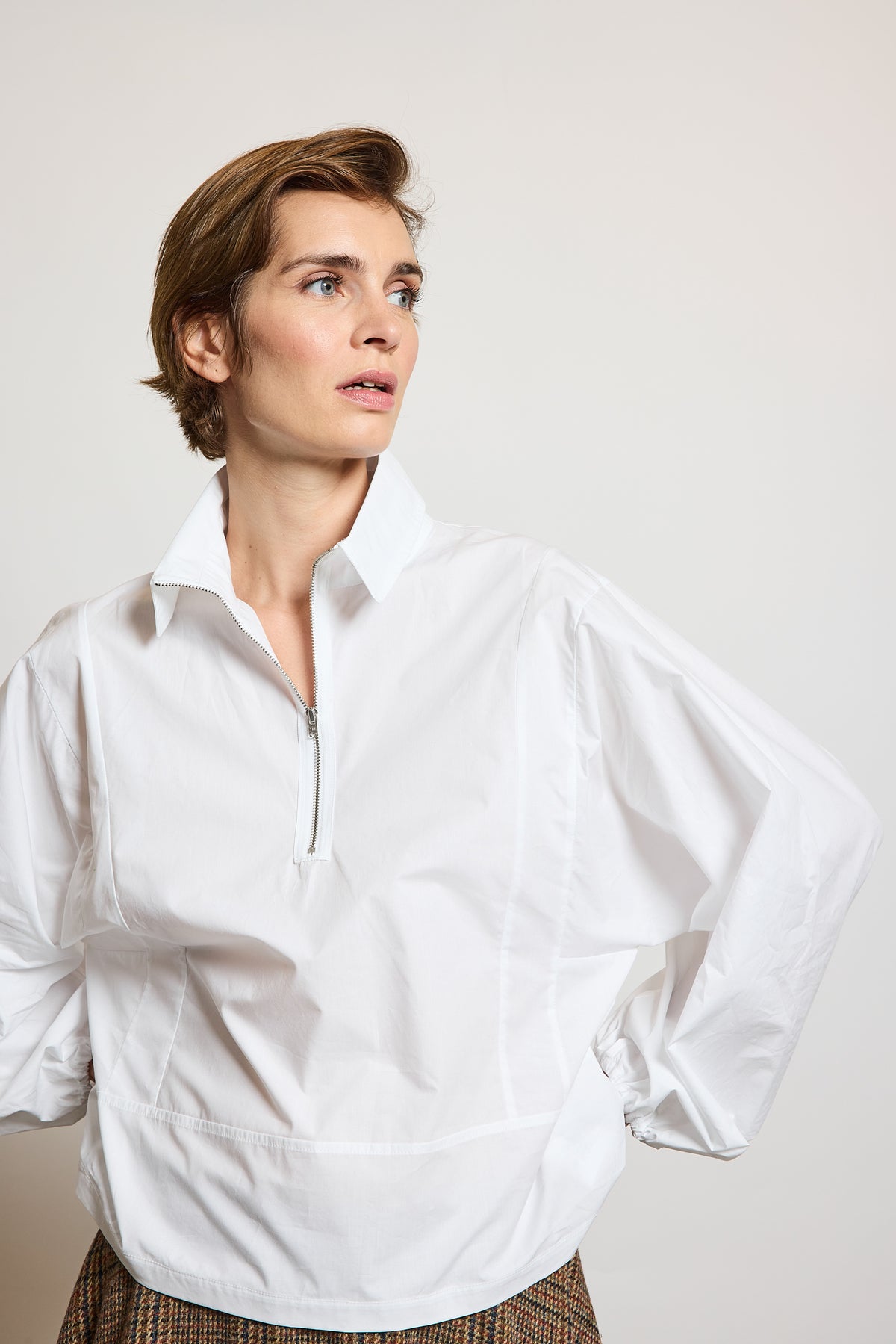 CHEMISE ZIPPÉE BLANCHE
